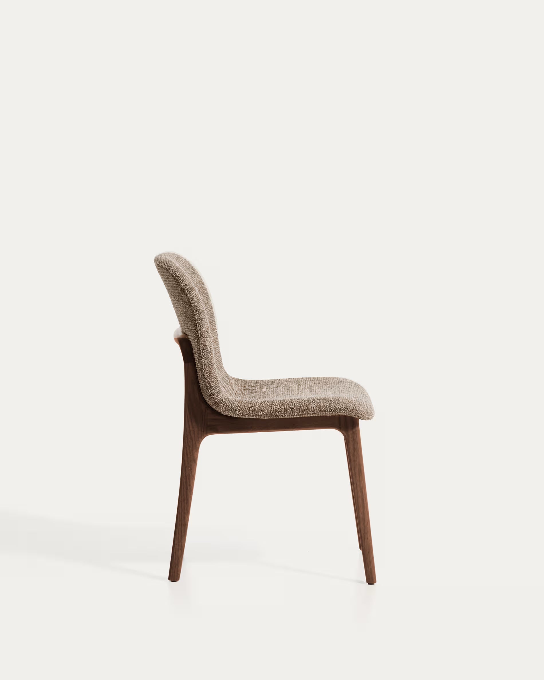 ELNOR chair in brown chenille with an oak base