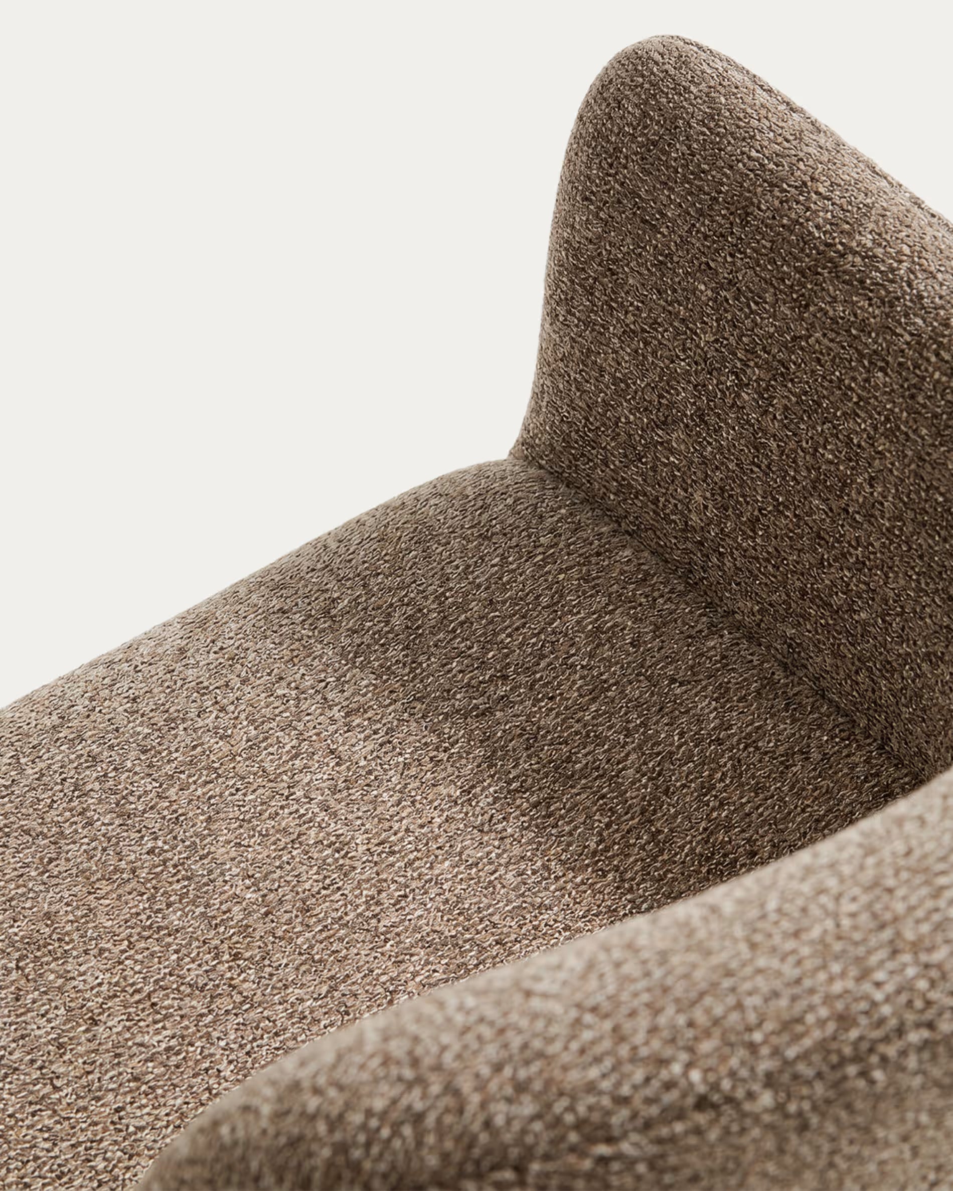 ELNOR armchair in brown chenille with an oak base.