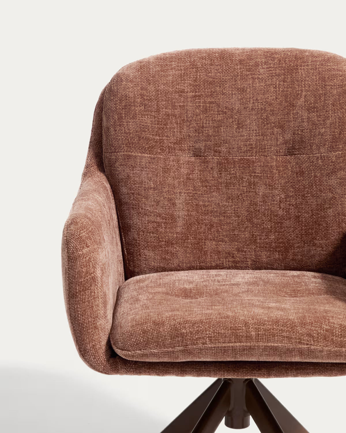 LEXA swivel chair in brown chenille