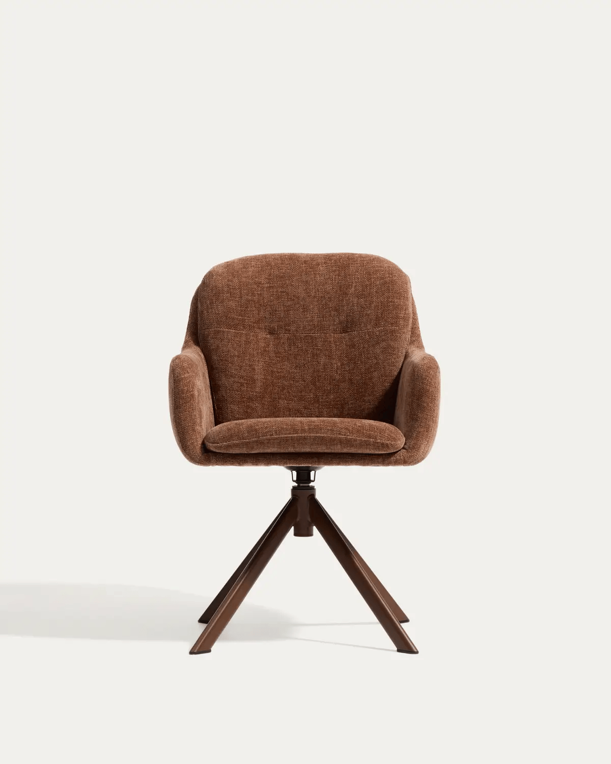 LEXA swivel chair in brown chenille