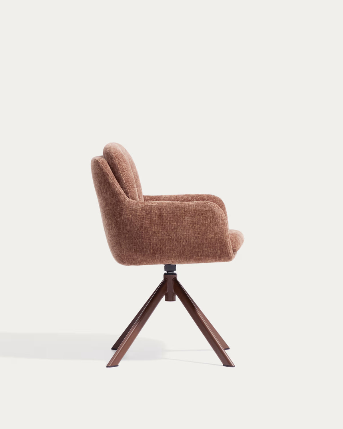 LEXA swivel chair in brown chenille