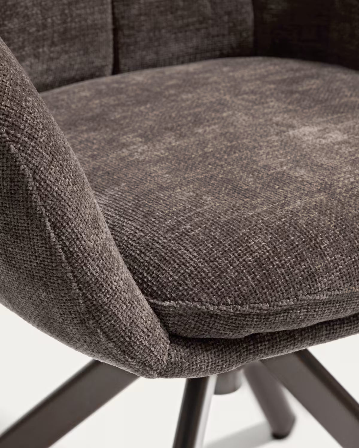DORINA Brown Chenille Swivel Chair