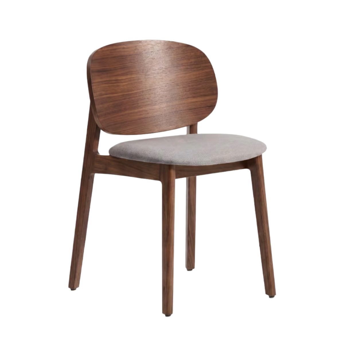 LUDARA Chair in brown chenille with a dark oak veneered base.