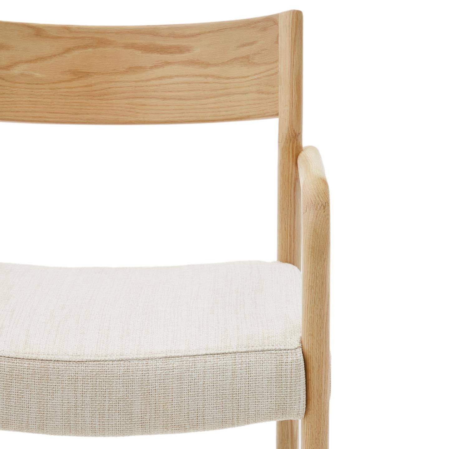 FALCONERA Stuhl beige Chenille mit Eichengestell