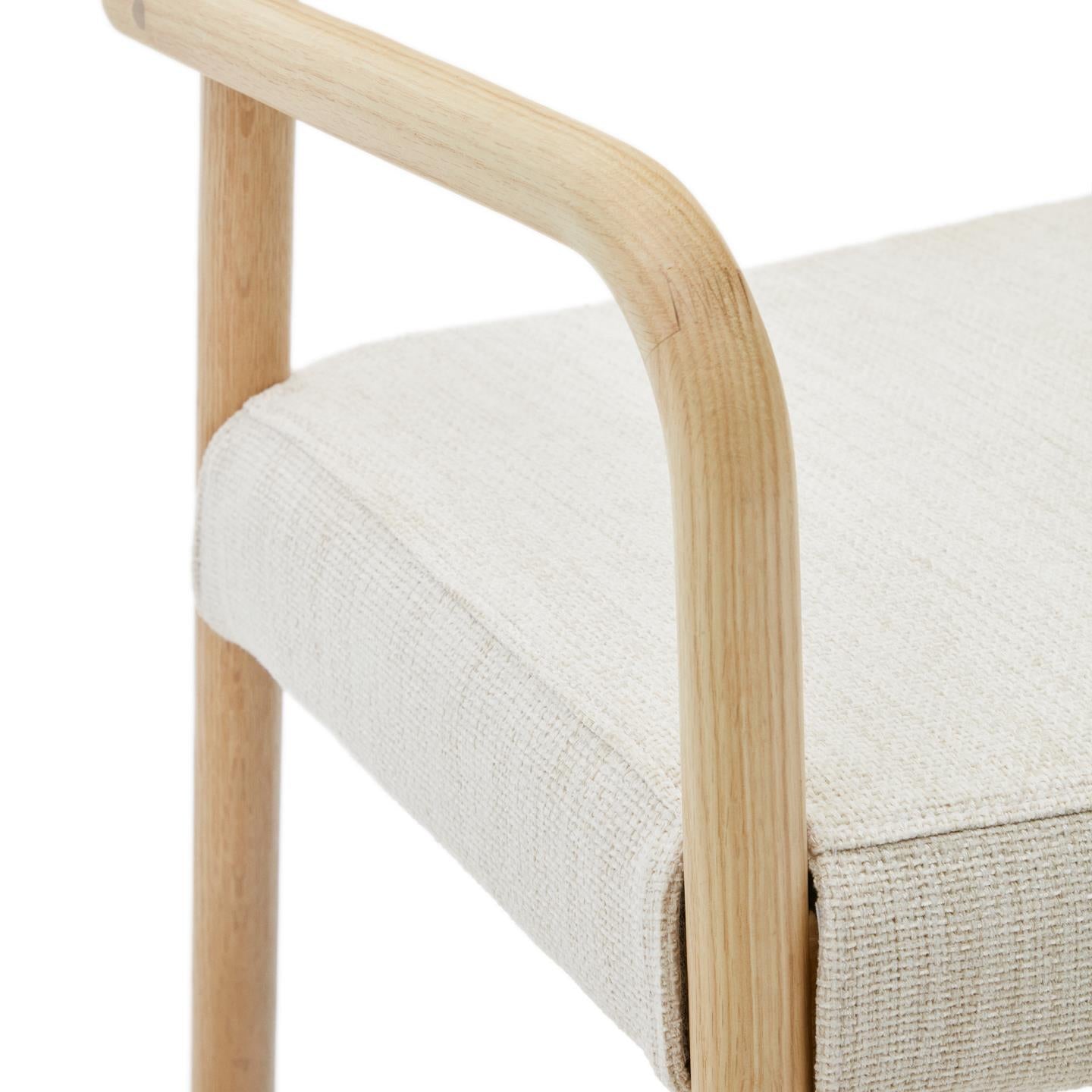 FALCONERA Stuhl beige Chenille mit Eichengestell