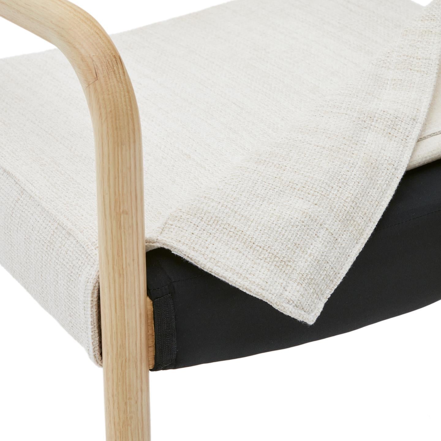 FALCONERA Stuhl beige Chenille mit Eichengestell