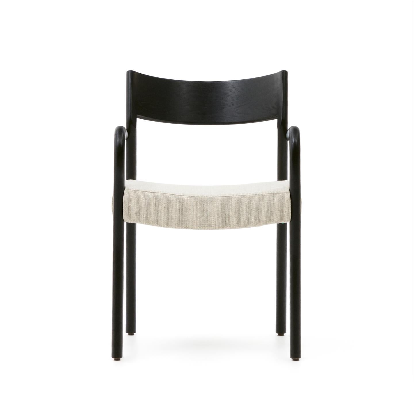 FALCONERA chair beige chenille with a black oak base