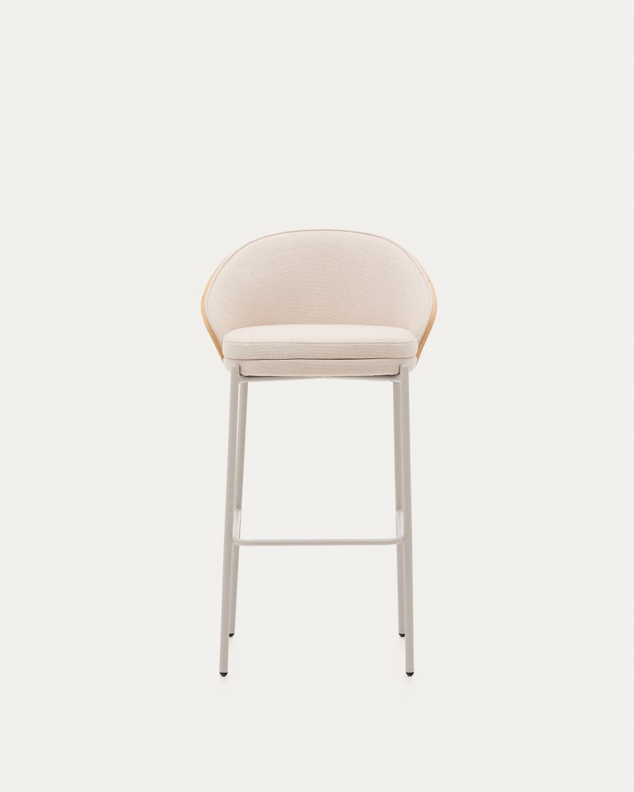 Eama Beige Bar Stuhl Szenil mit Esche Finish