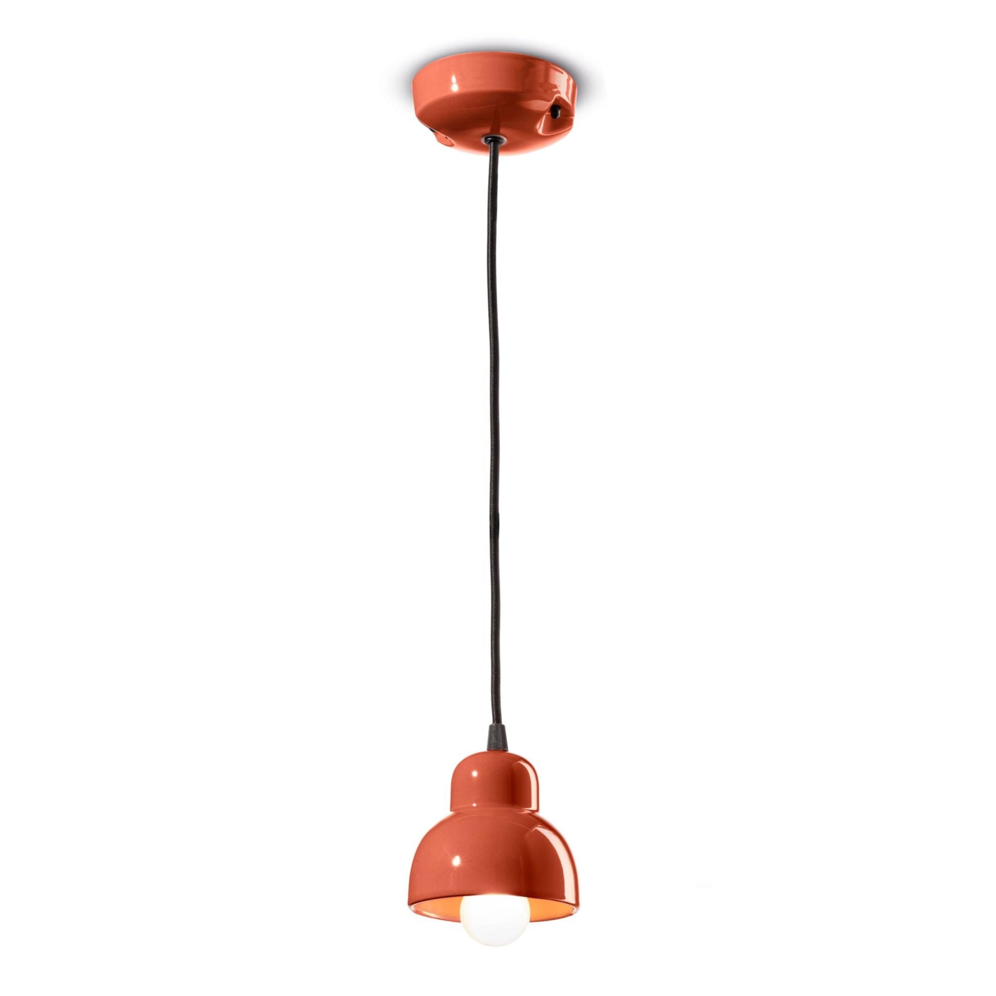 Keramische Pendelleuchte BERIMBAU orange