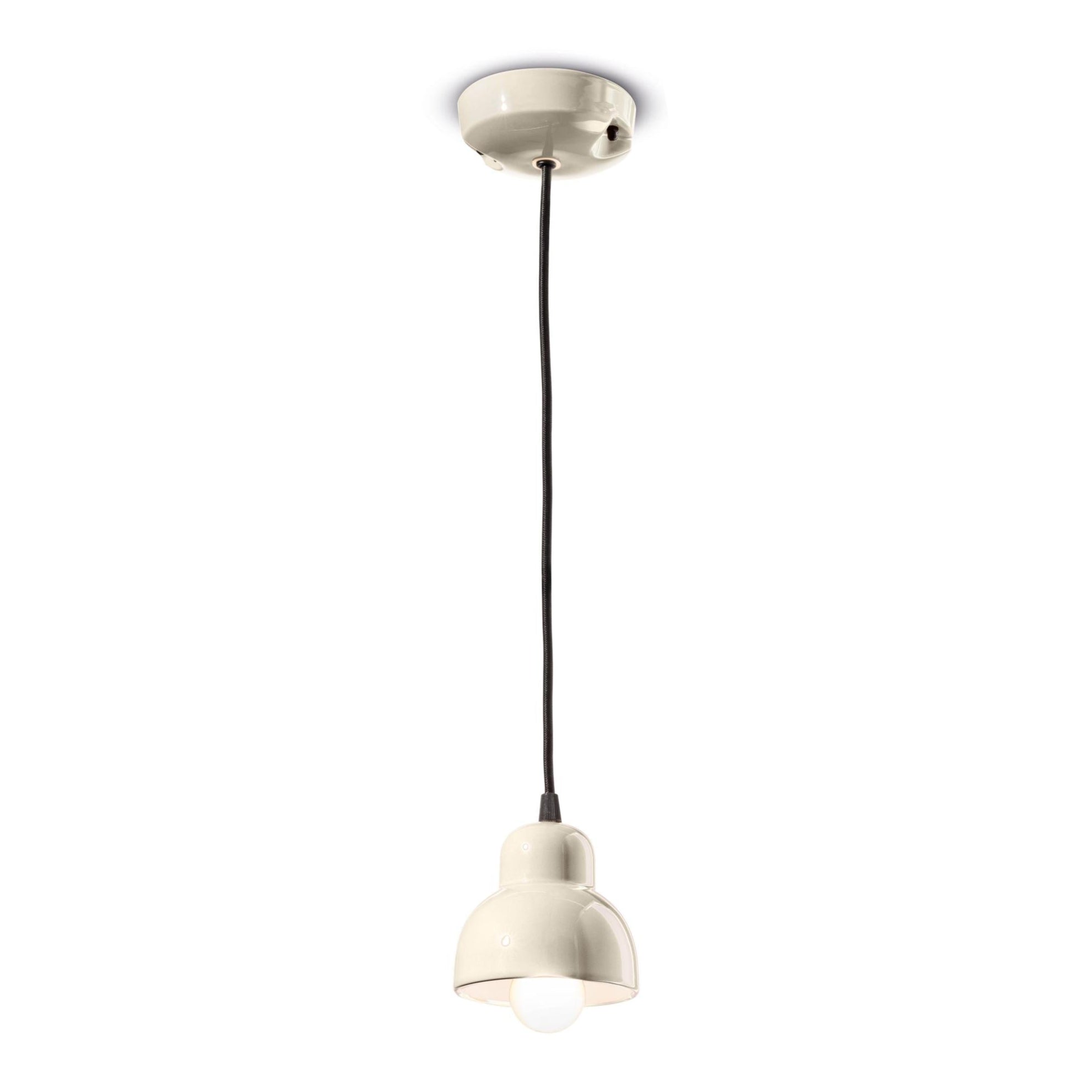 Keramische Pendelleuchte BERIMBAU creme