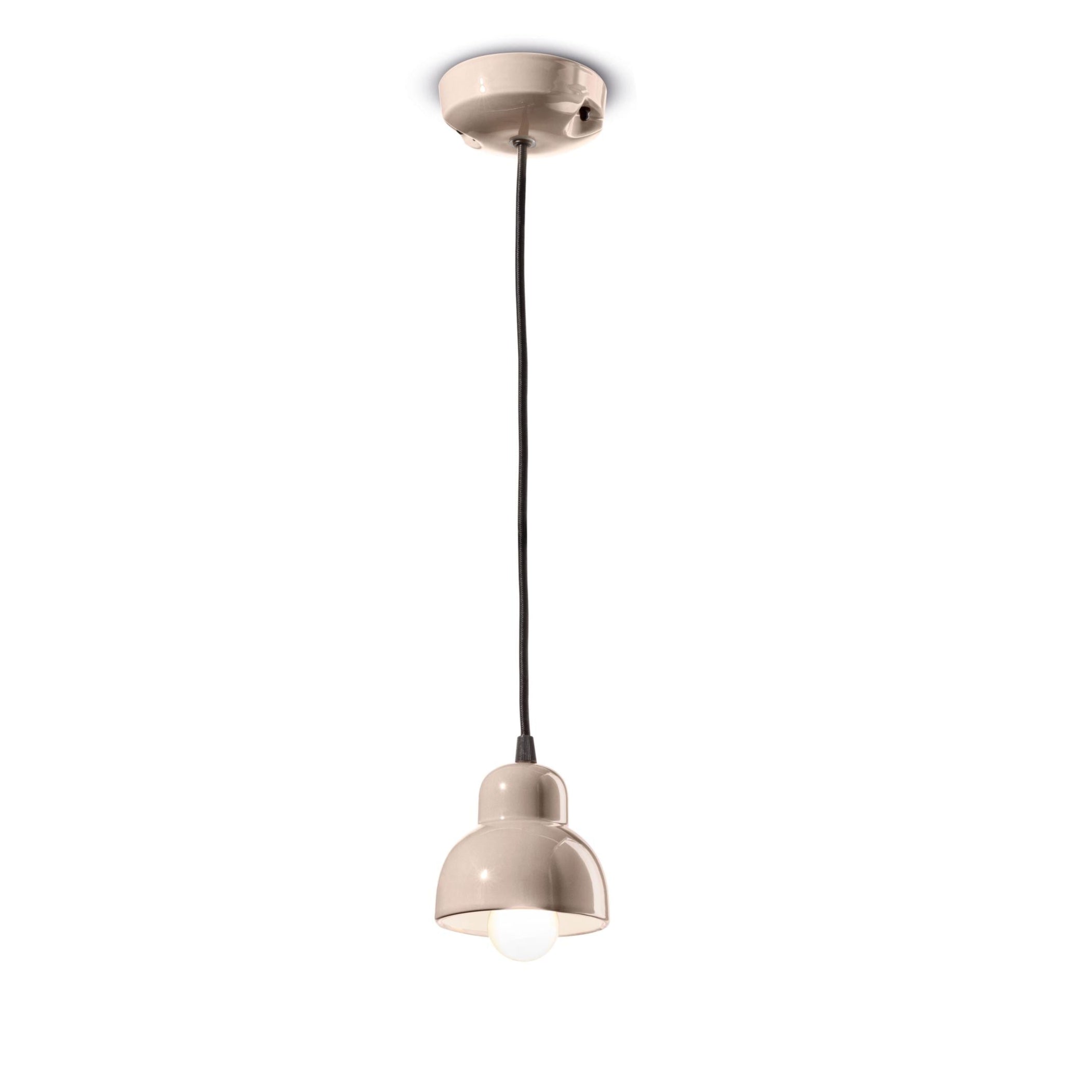Keramische Pendelleuchte BERIMBAU beige