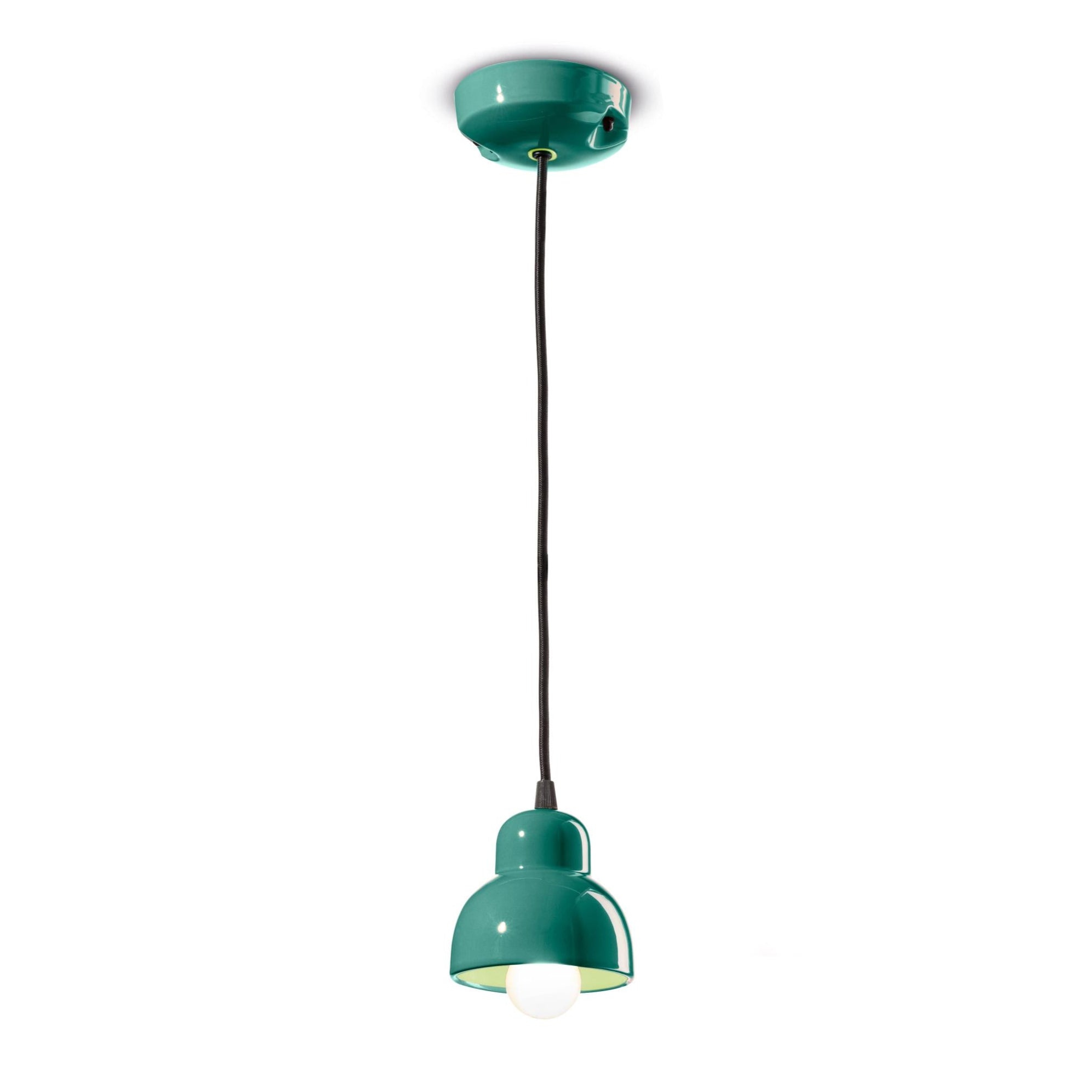 Keramische Pendelleuchte BERIMBAU türkis
