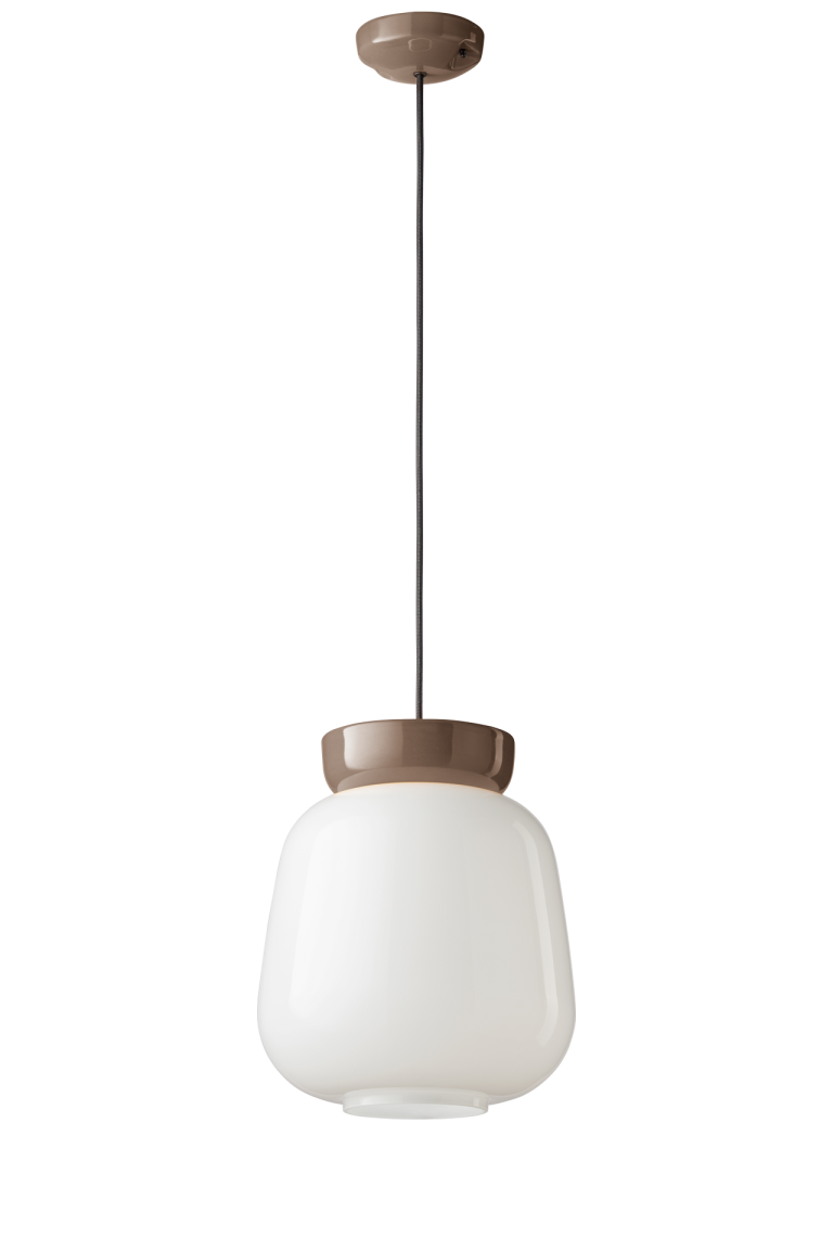 CORCOVADO ceramic pendant lamp in milk with mocha