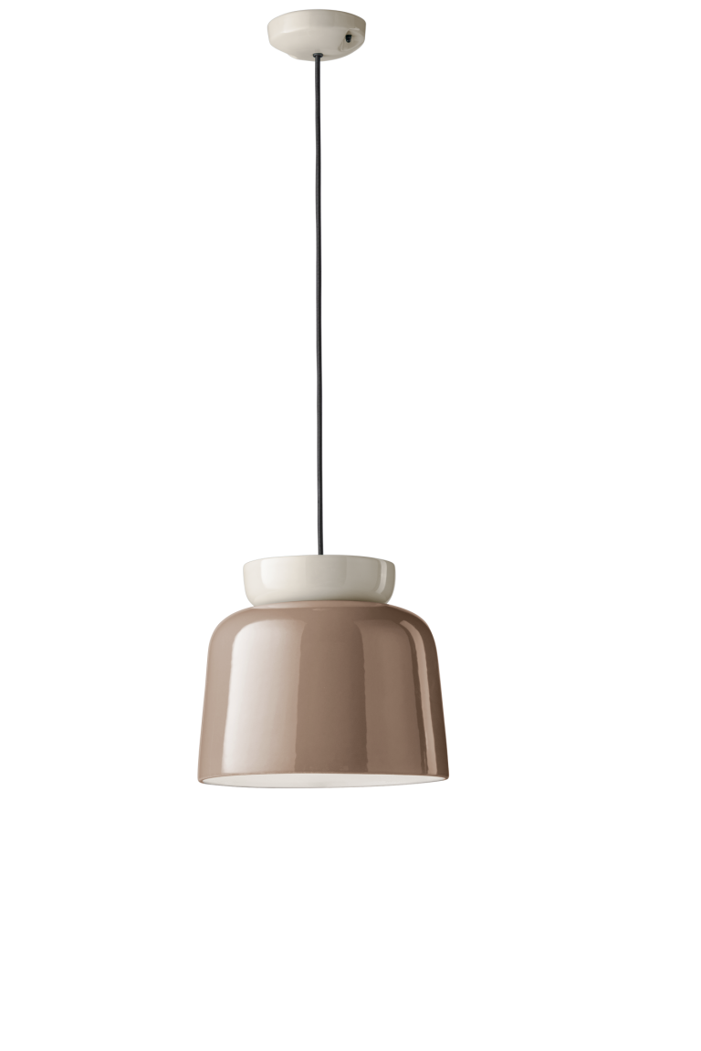 CORCOVADO mocha ceramic pendant lamp with beige