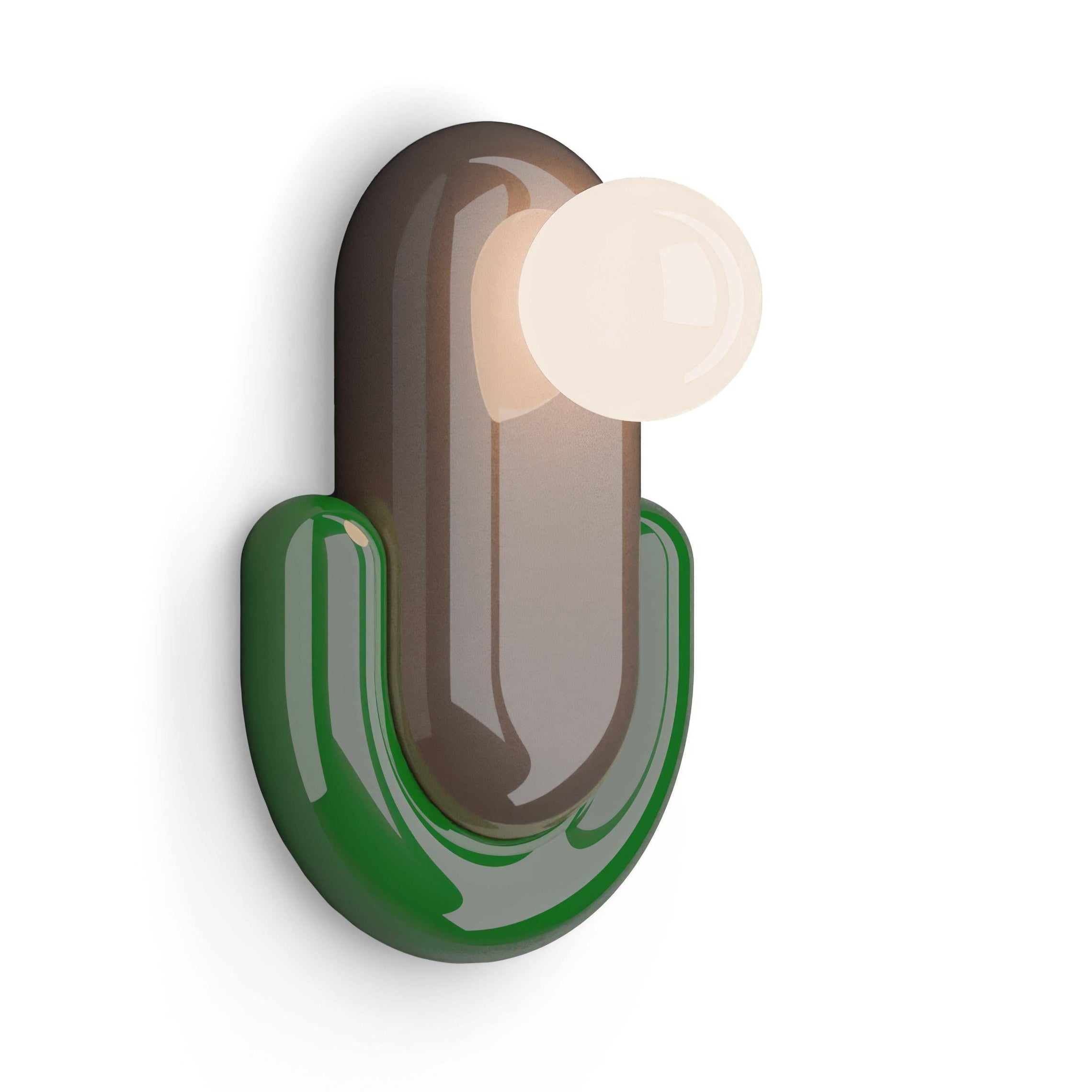 ECLAIR Keramik Wandleuchte Mokka mit Grün
