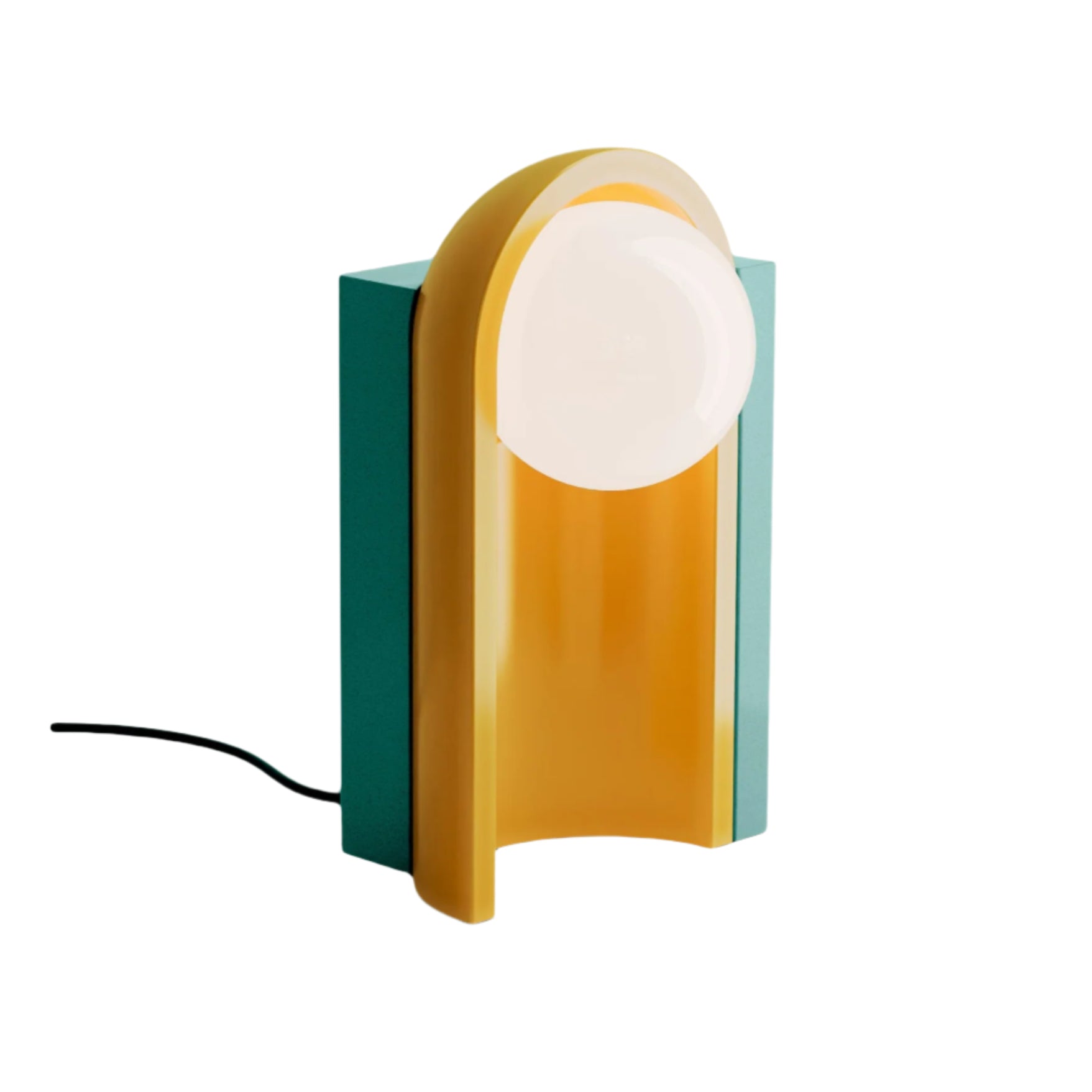 Tischlampe aus Keramik CLÉO in Blau mit Gelb
