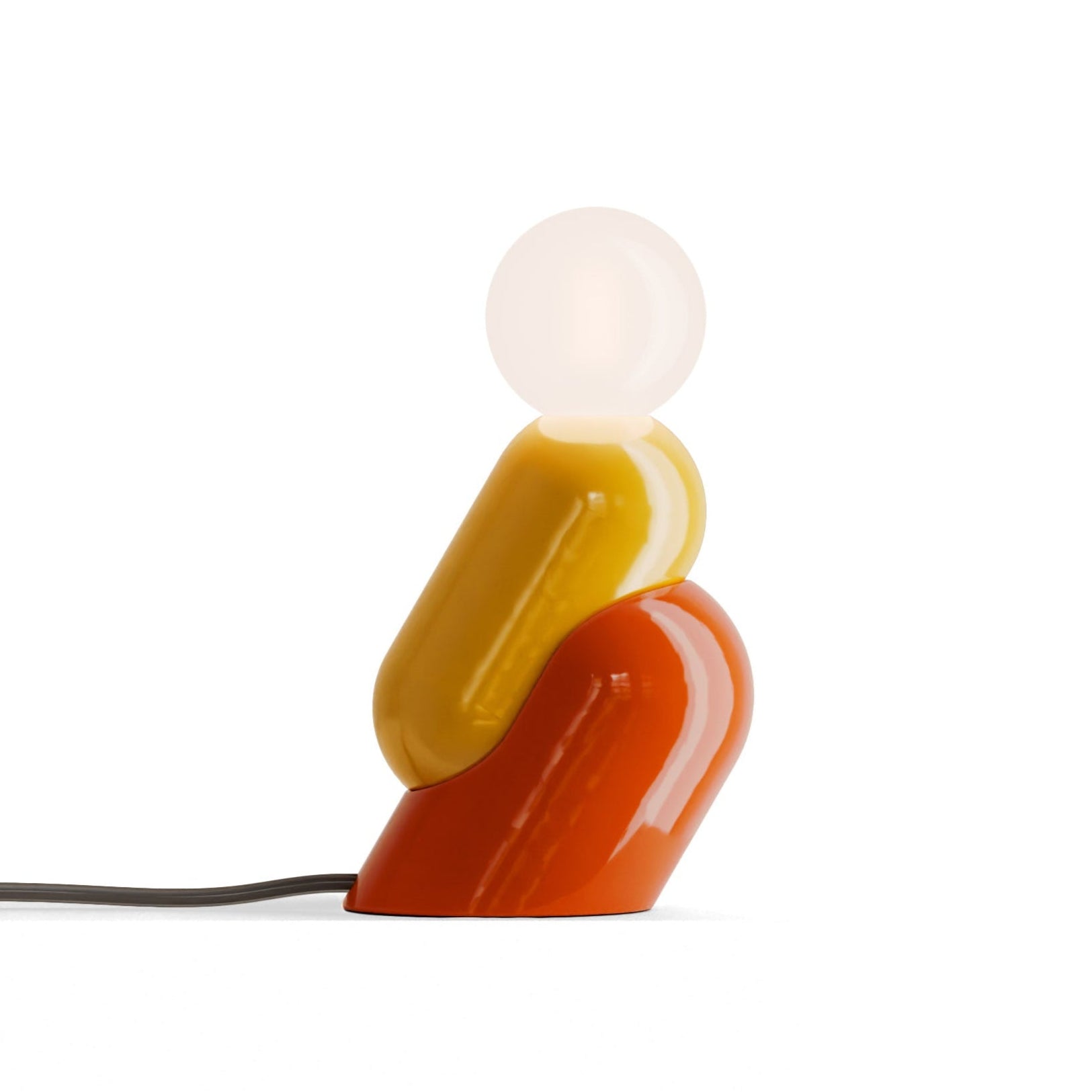Keramik-Tischlampe TATA gelb mit orange