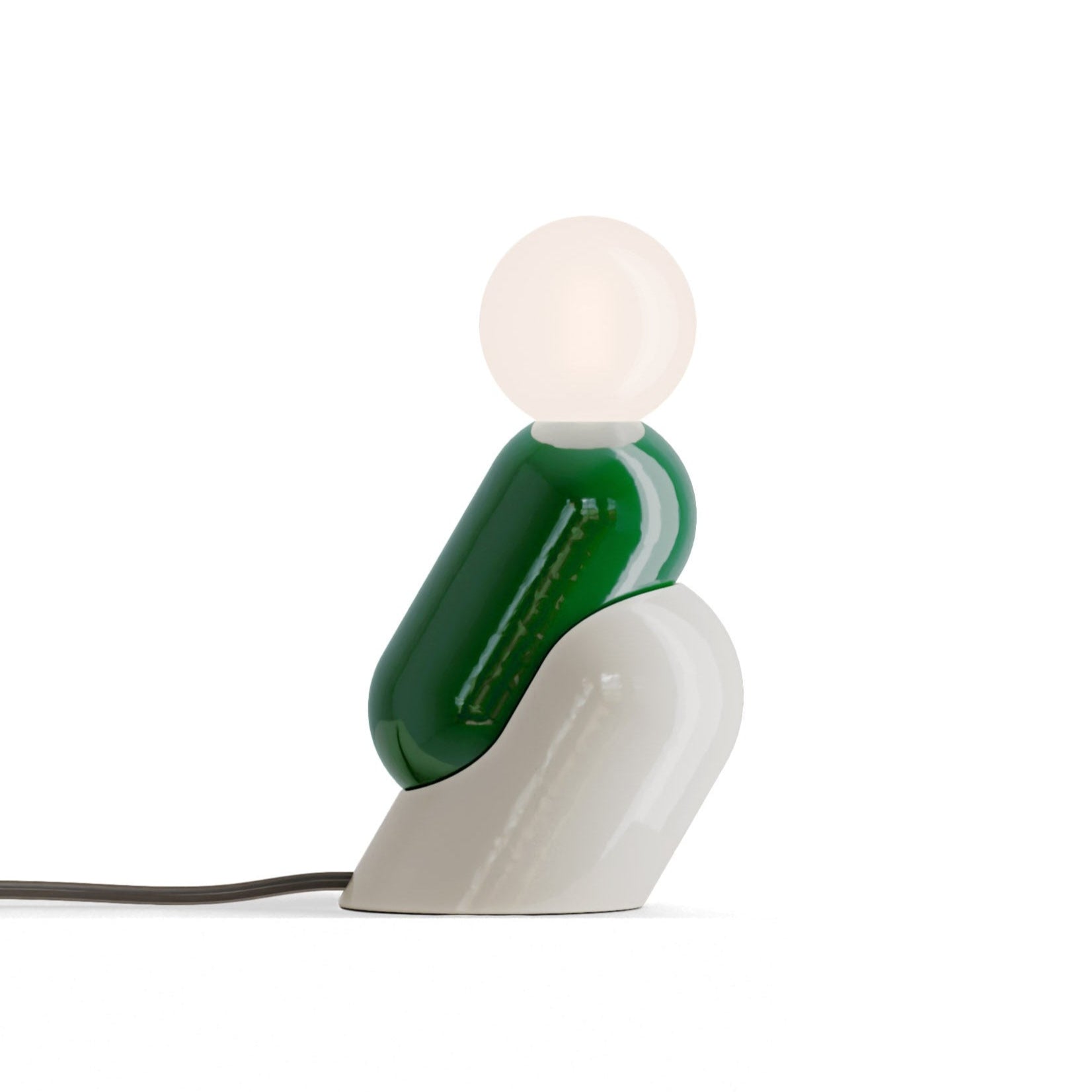 TATA Keramik-Tischlampe Salbeigrün mit Creme