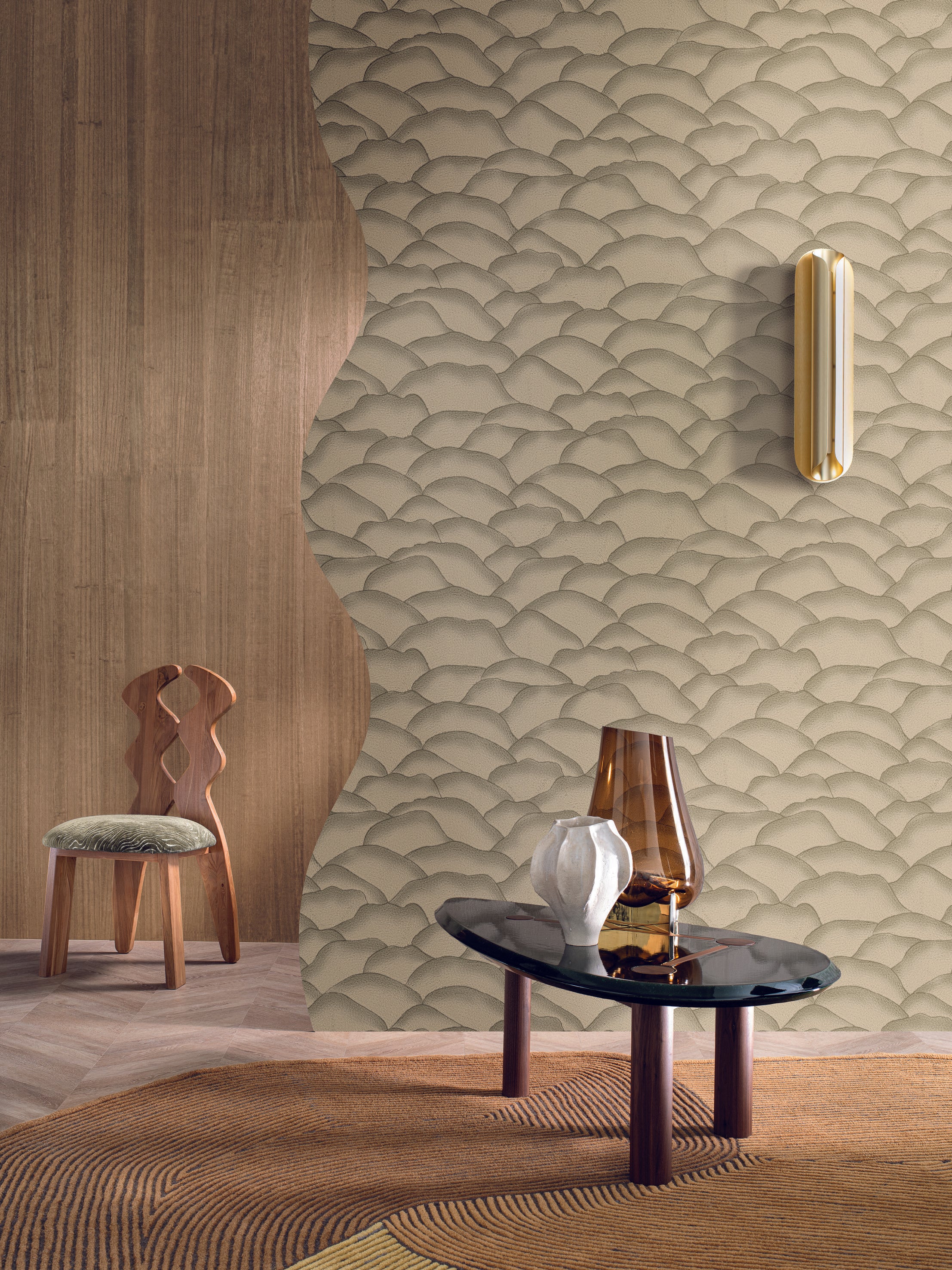 Structural Wallpaper ONDULA Ivory