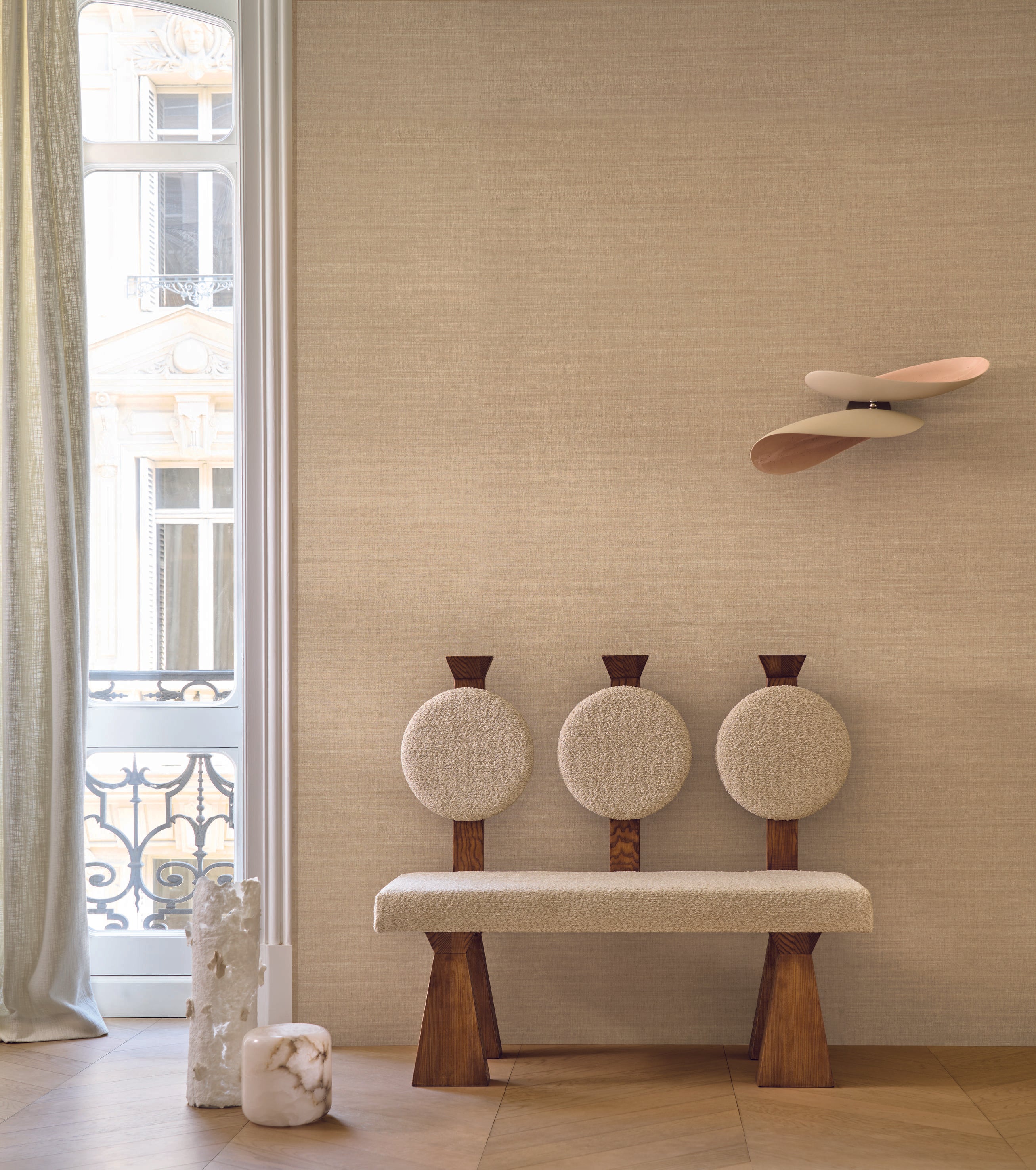 Tapeta imitująca tkaninę SORA - MARRON GLACE