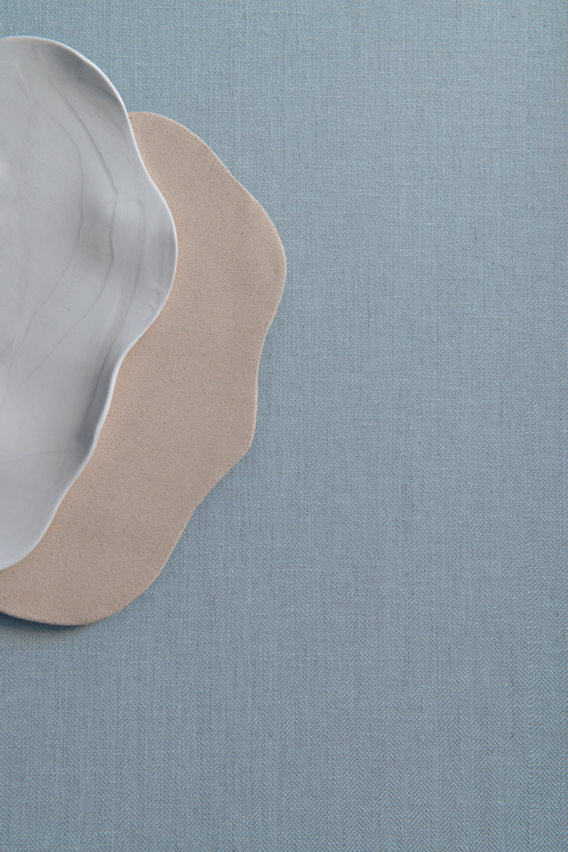 Textilstruktur-Tapete imitiert Fischgrät VELIN - NATUR beige