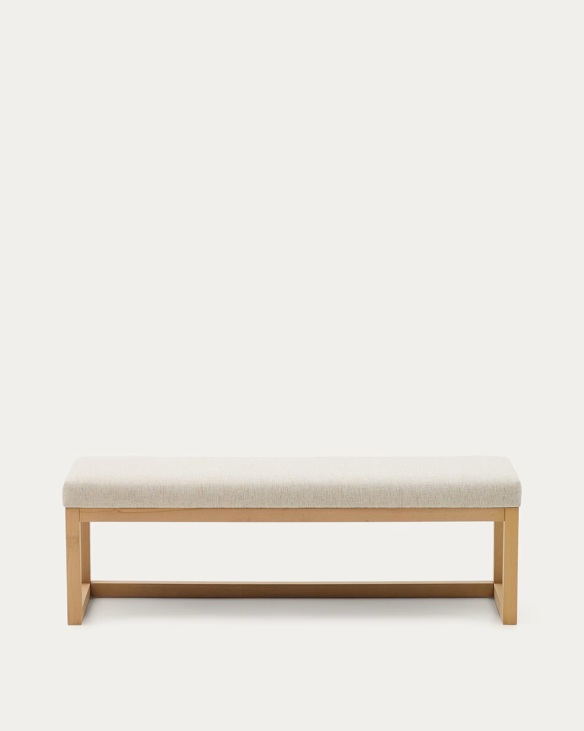 Bank LOYA beige Chenille mit Buchenbasis