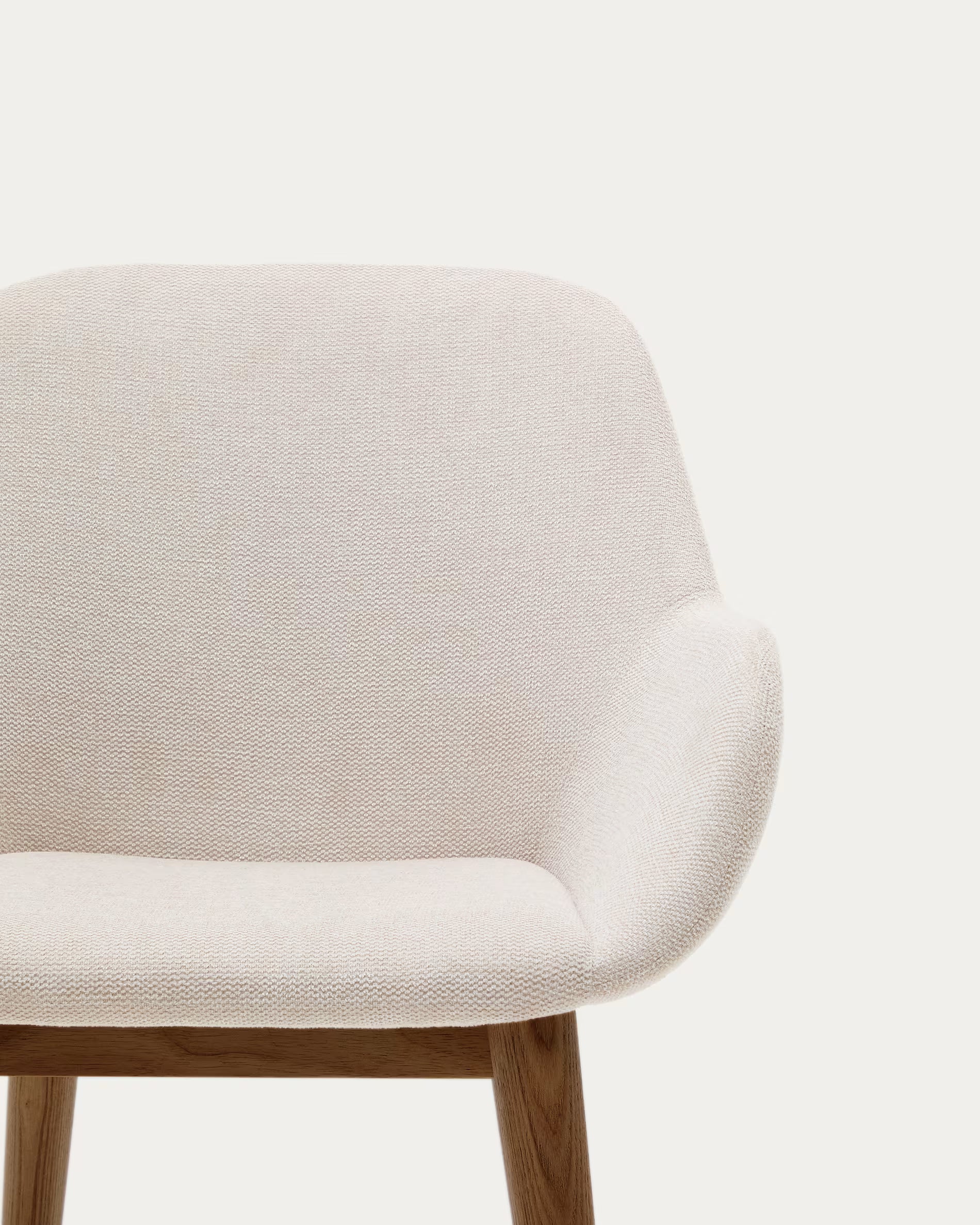 KONNA Chair in Beige Chenille with Dark Ash Base