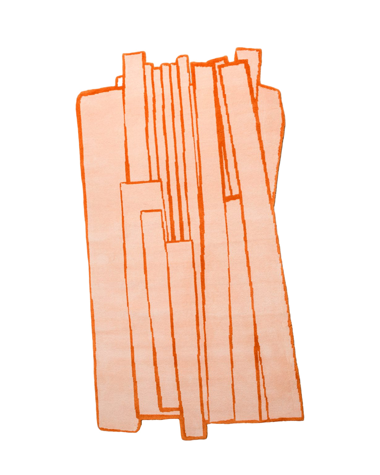 Dywan dekoracyjny asymetryczny CONTOUR pomarańczowy