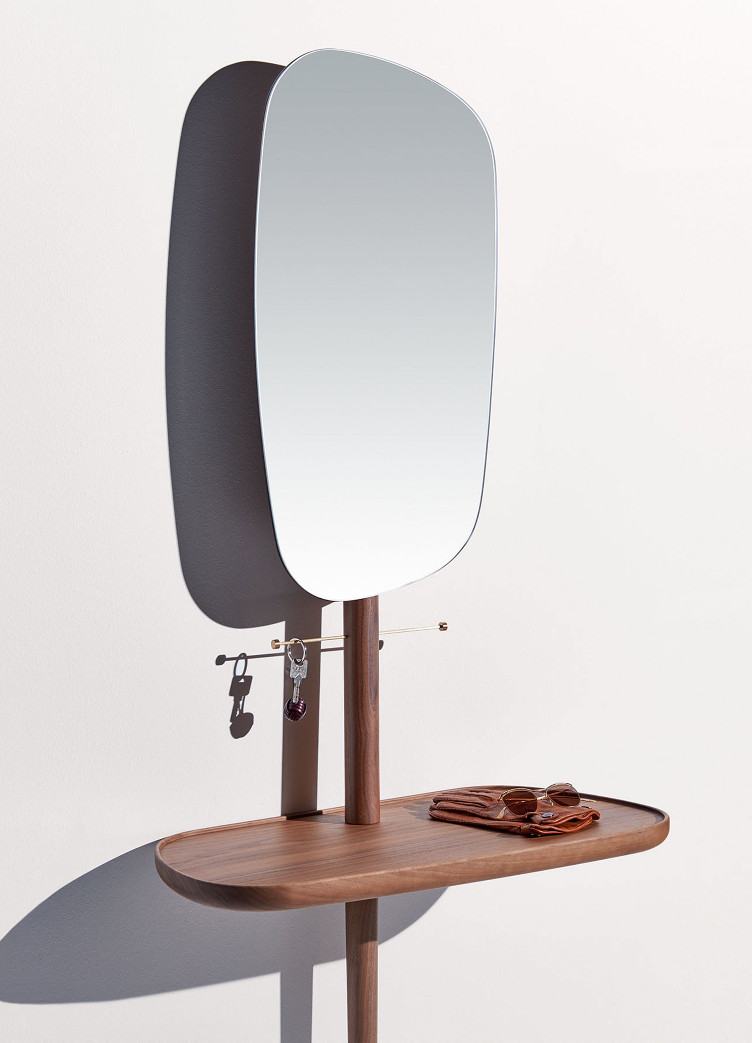 Wall Console with Mirror FOYER lite Wood