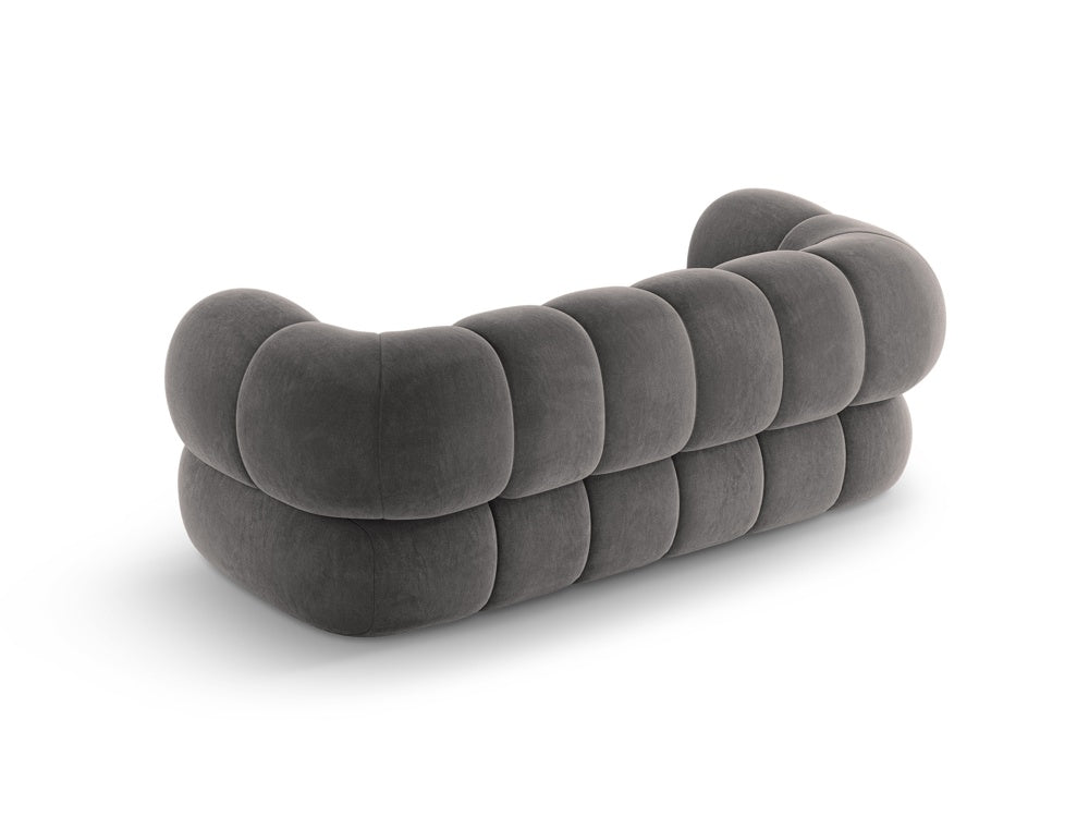 2-seater velvet sofa KOGE dark gray