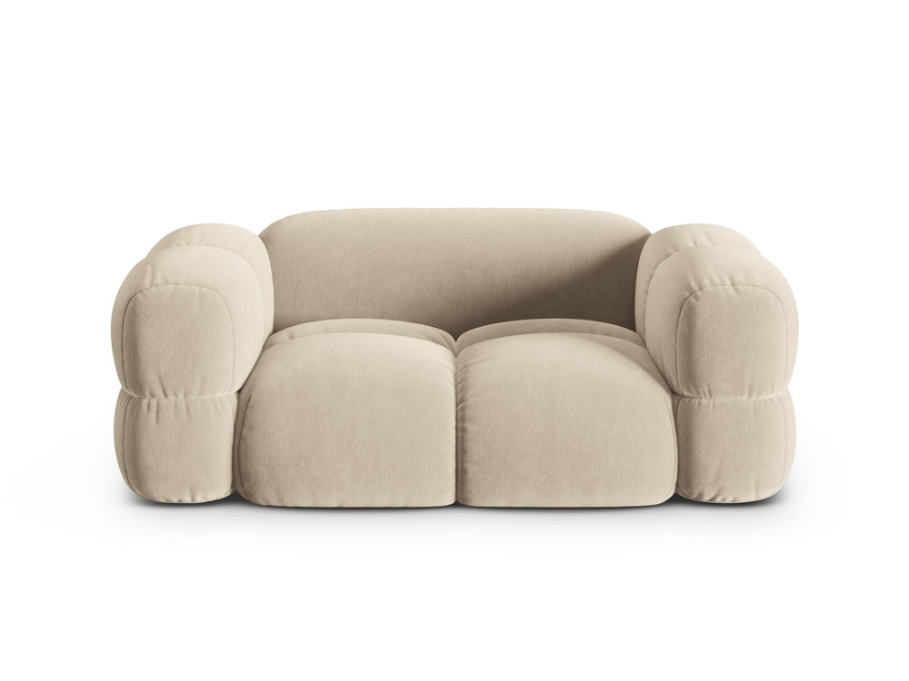 Sofa 2-sitzig aus Samt LORETTO beige