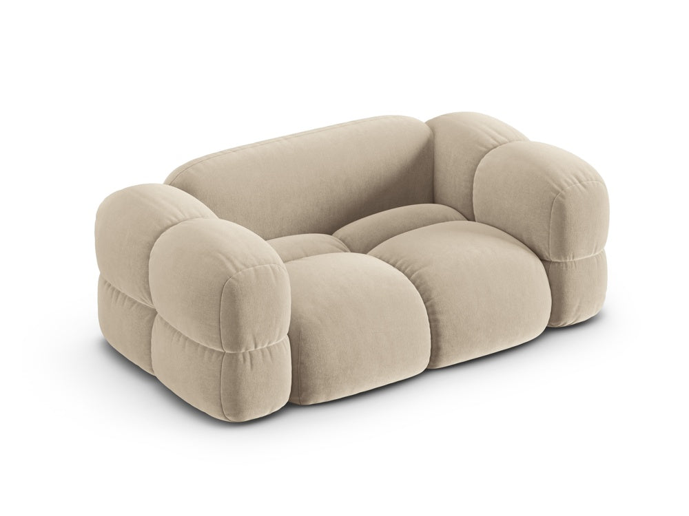 Sofa 2-sitzig aus Samt LORETTO beige