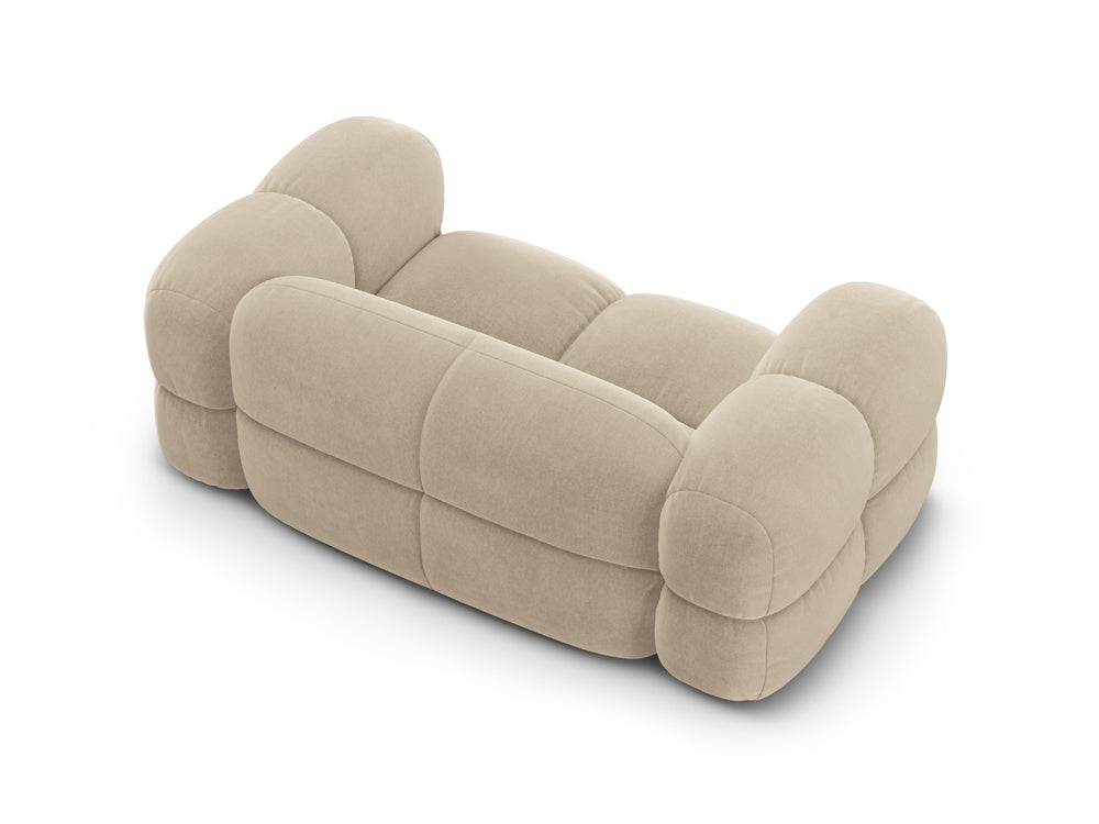 Sofa 2-sitzig aus Samt LORETTO beige