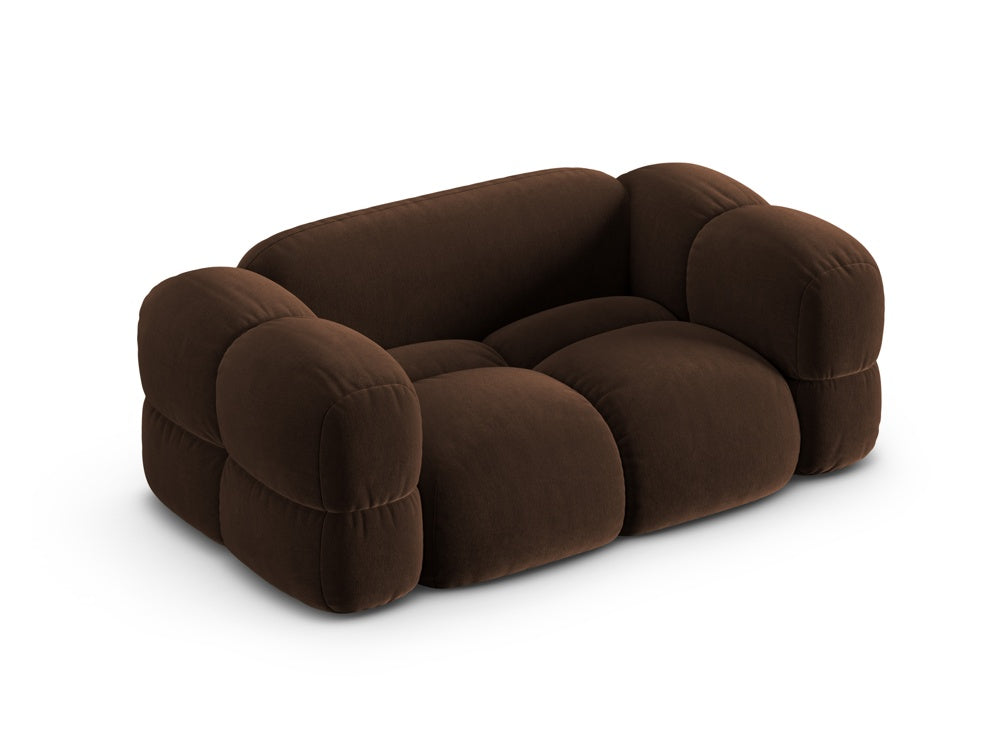 LORETTO chocolate velvet 2-seater sofa