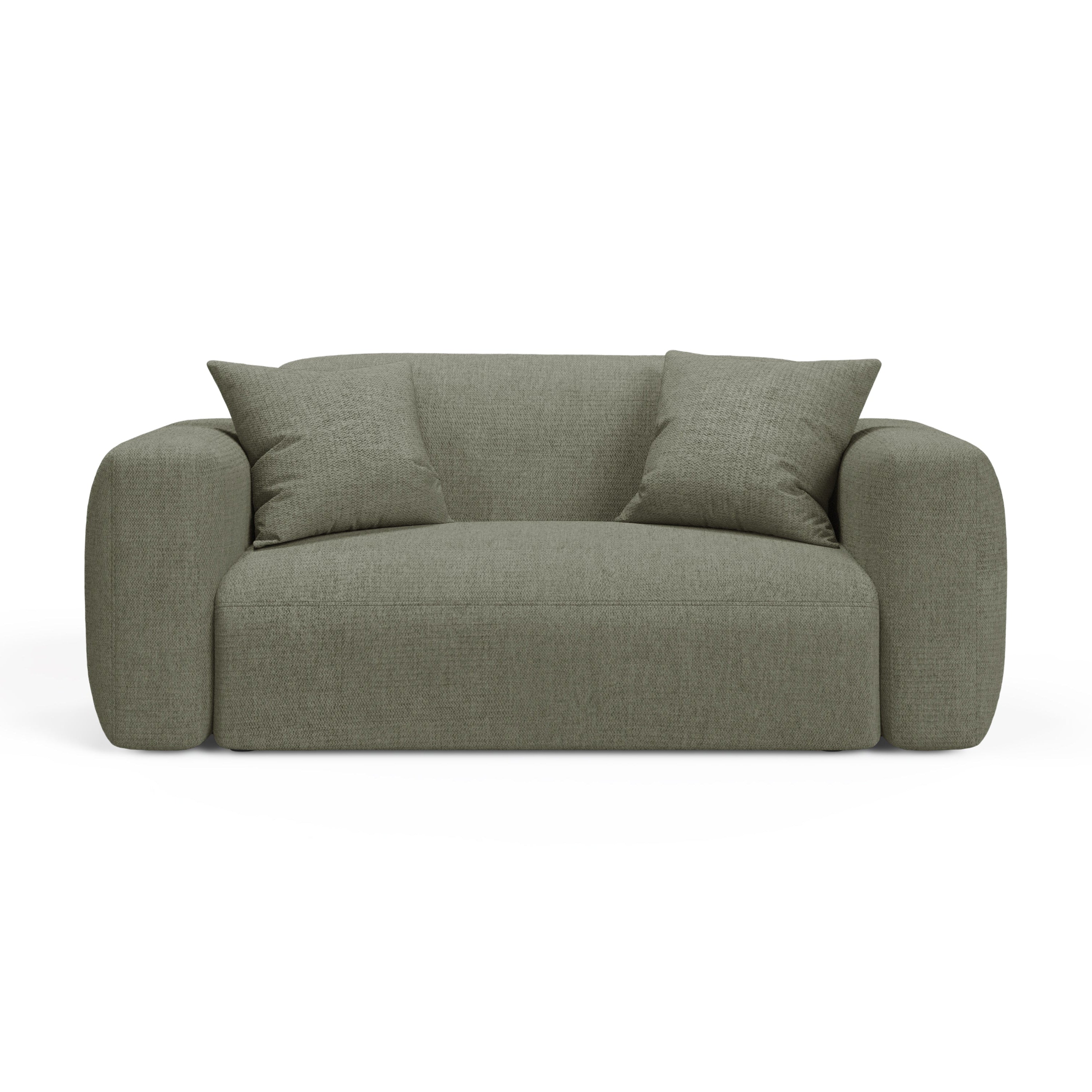 Sofa 2-sitzig STRINO olivgrüner Chenille