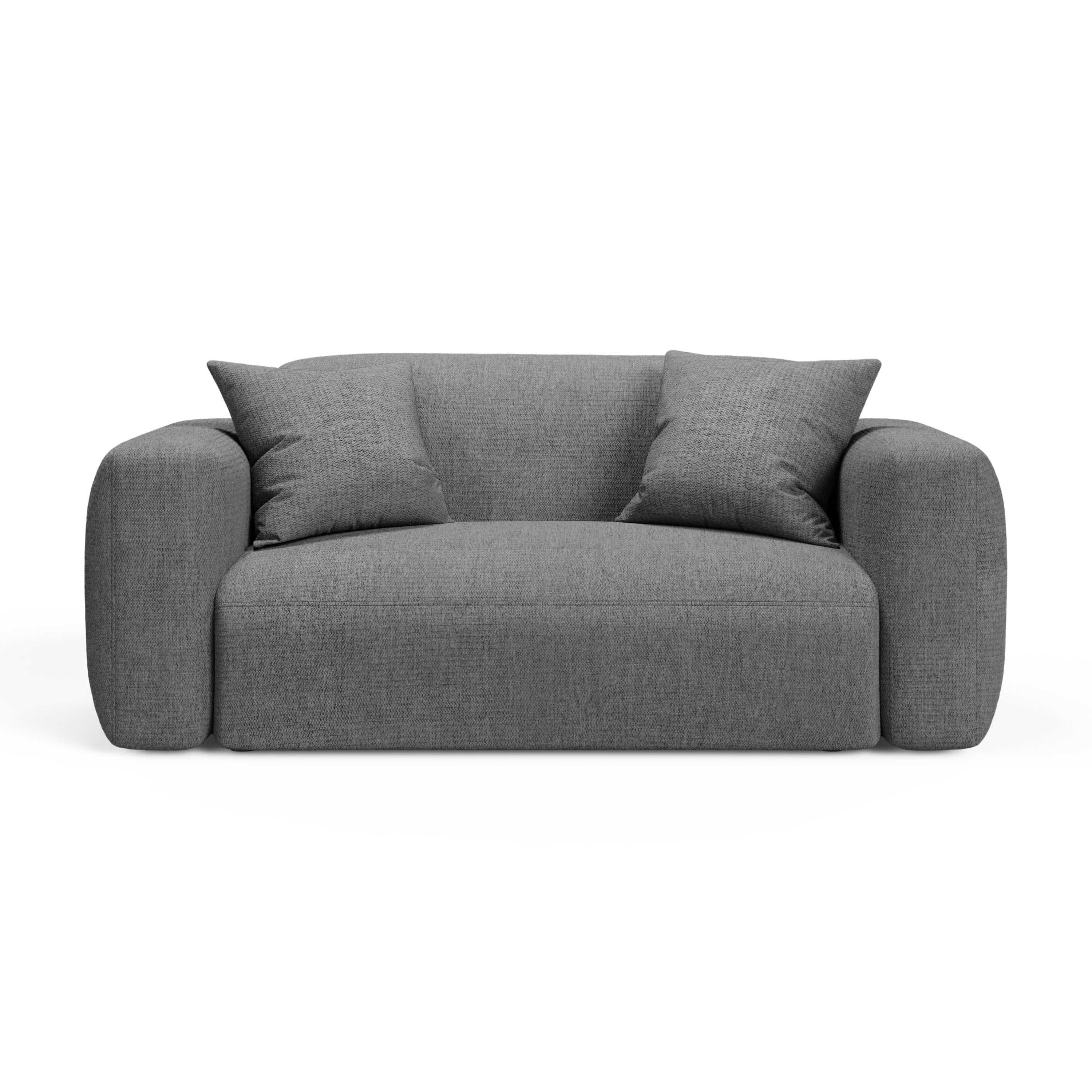 Sofa 2-sitzig STRINO graues Chenille