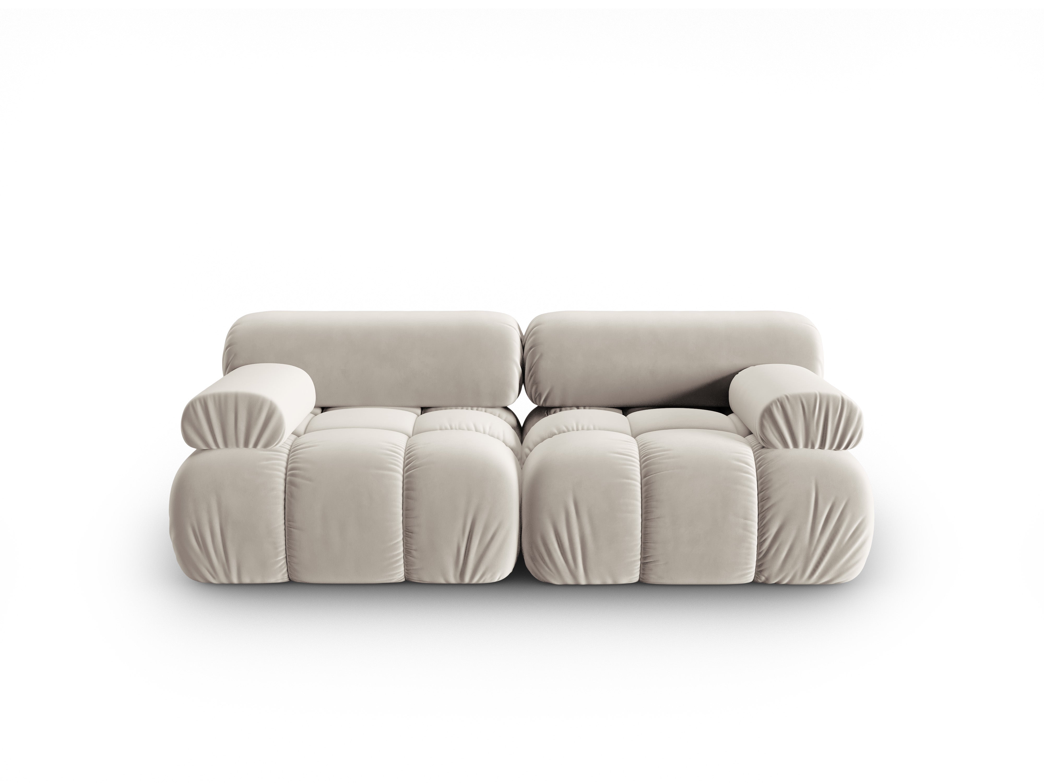 CORTINA Beige Velvet 2-Seater Sofa