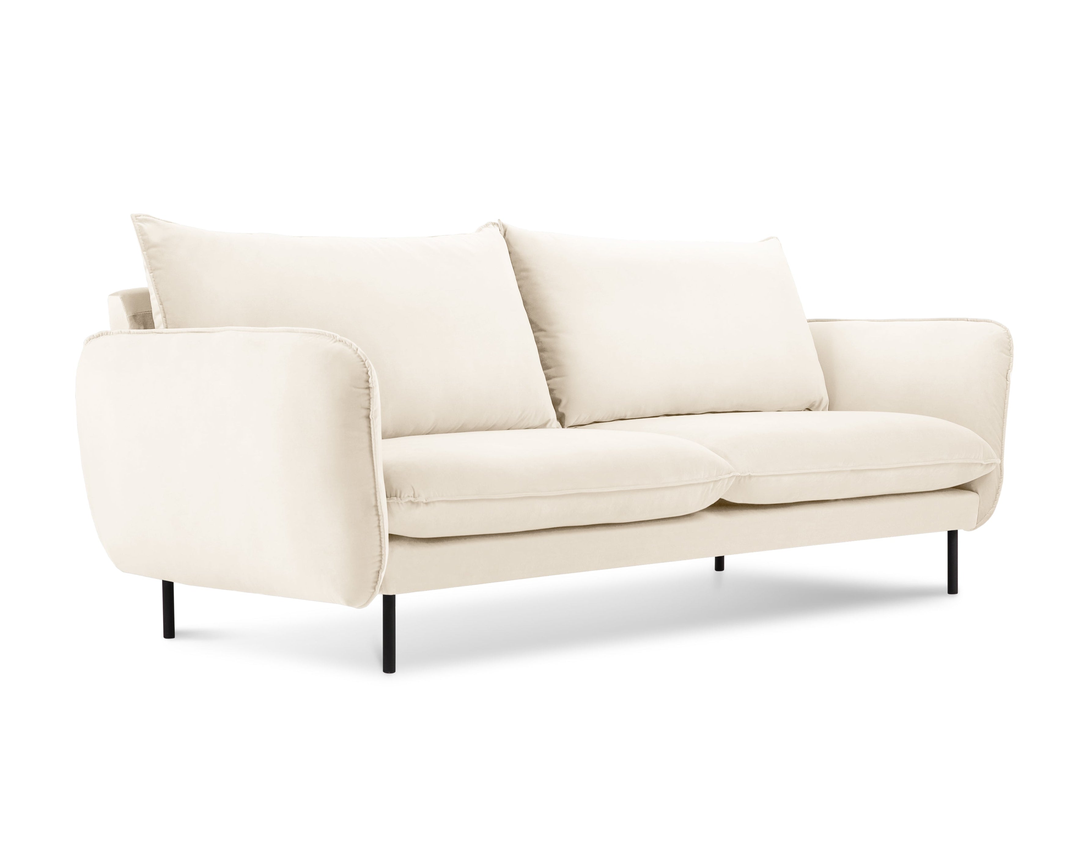 Sofa aksamitna 2-osobowa VIENNA beige mit schwarzem Fuß