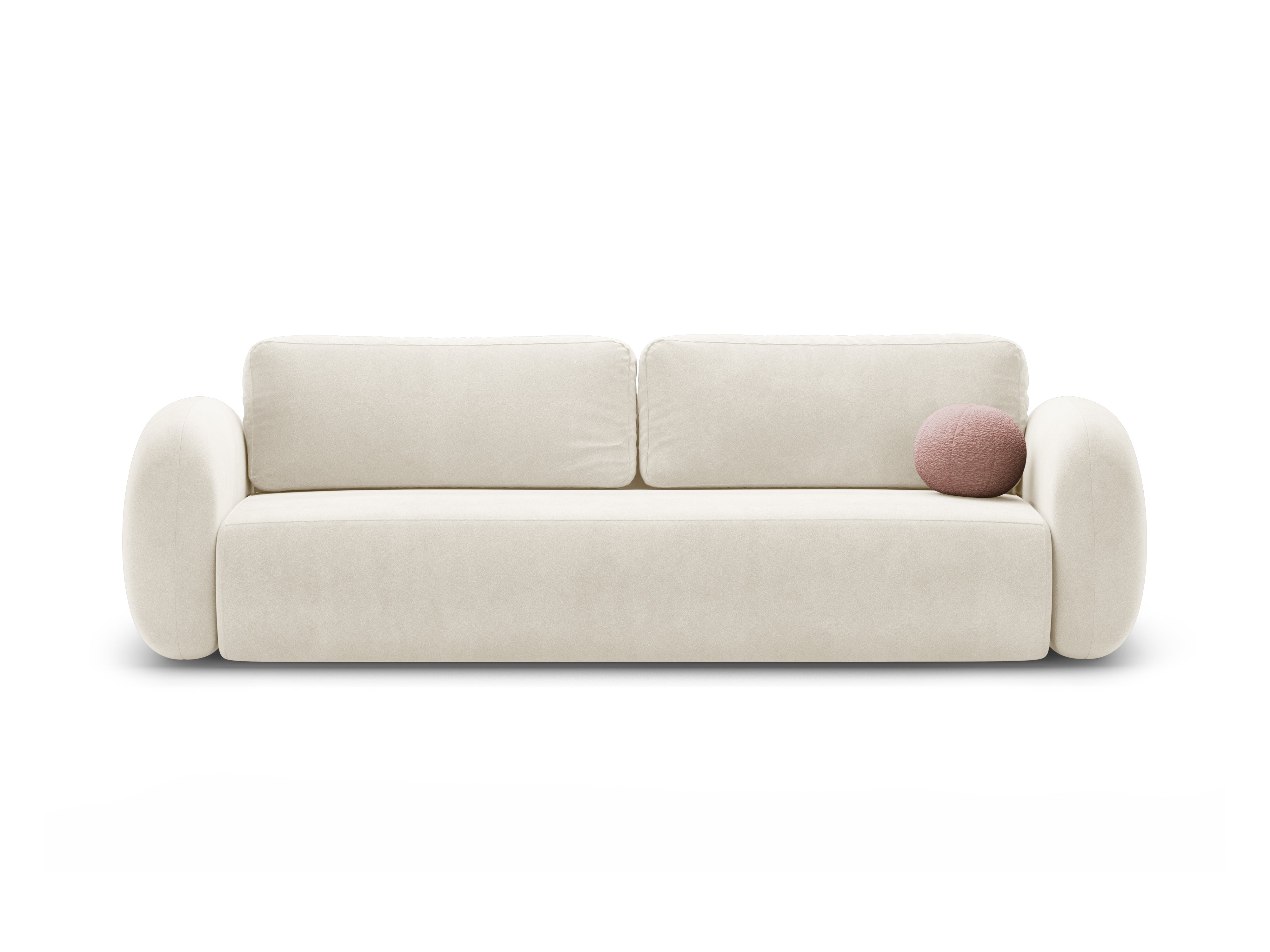 Velvet sofa with sleeping function for 3 people TONALE cream