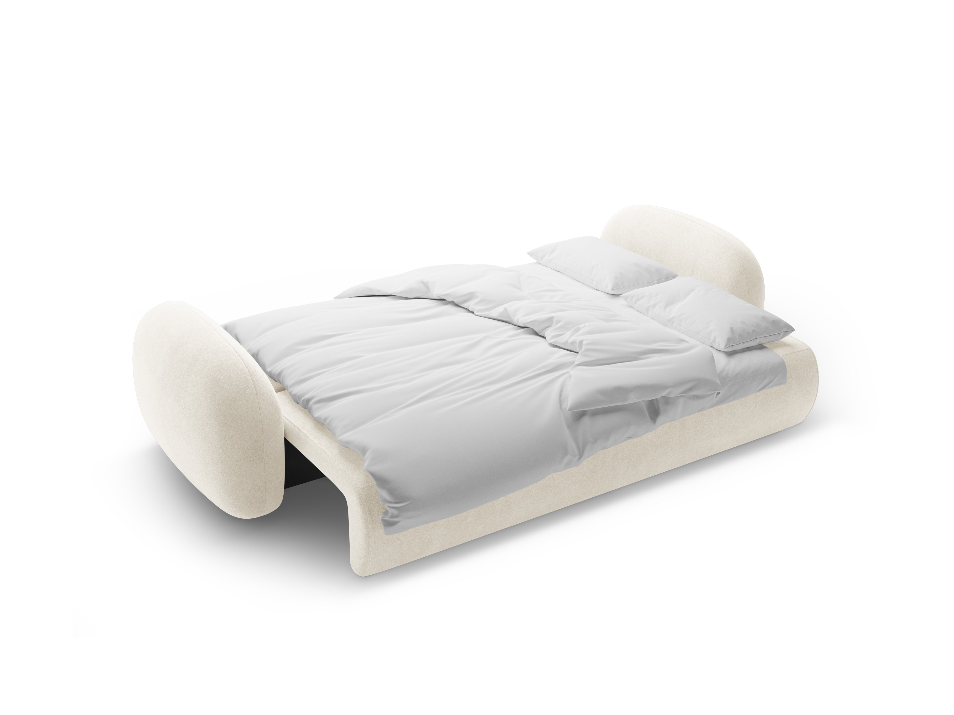 Velvet sofa with sleeping function for 3 people TONALE cream