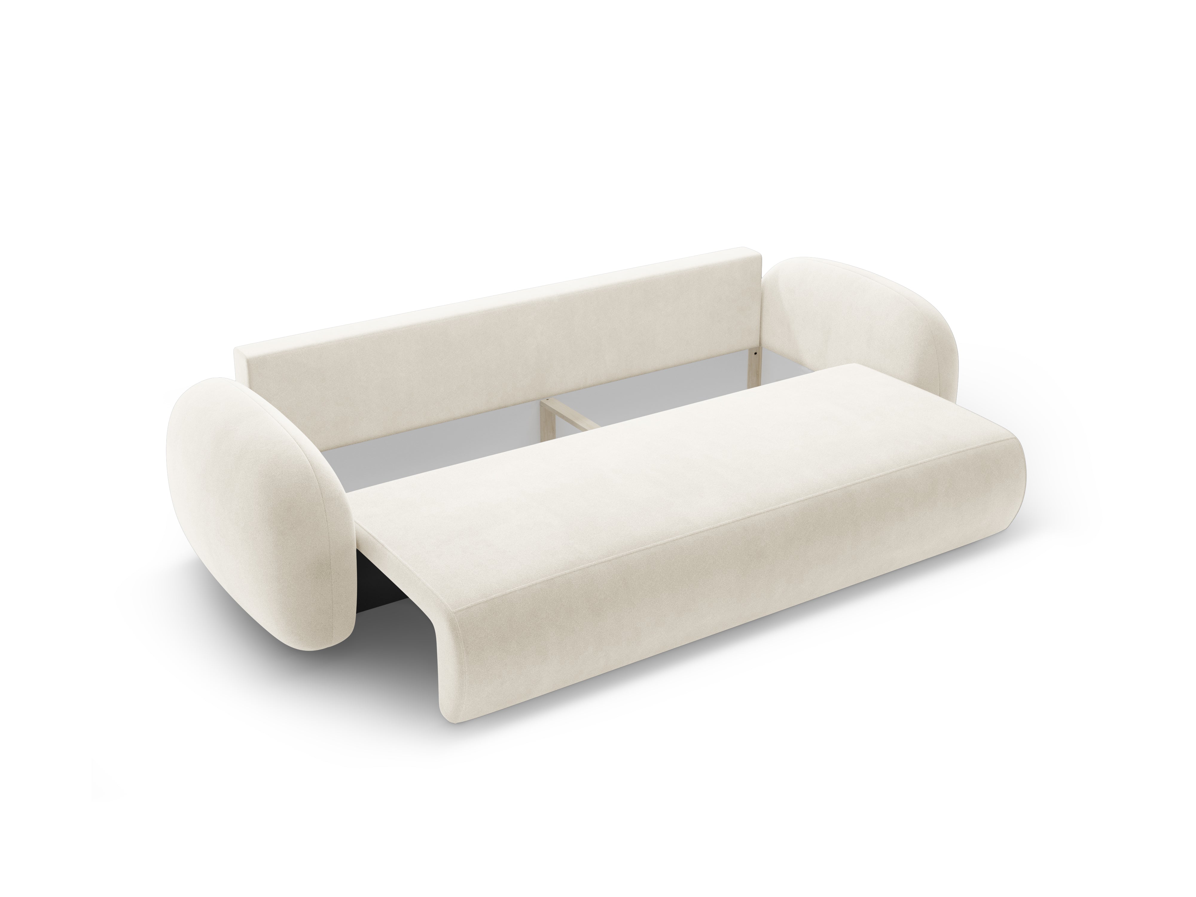 Velvet sofa with sleeping function for 3 people TONALE cream