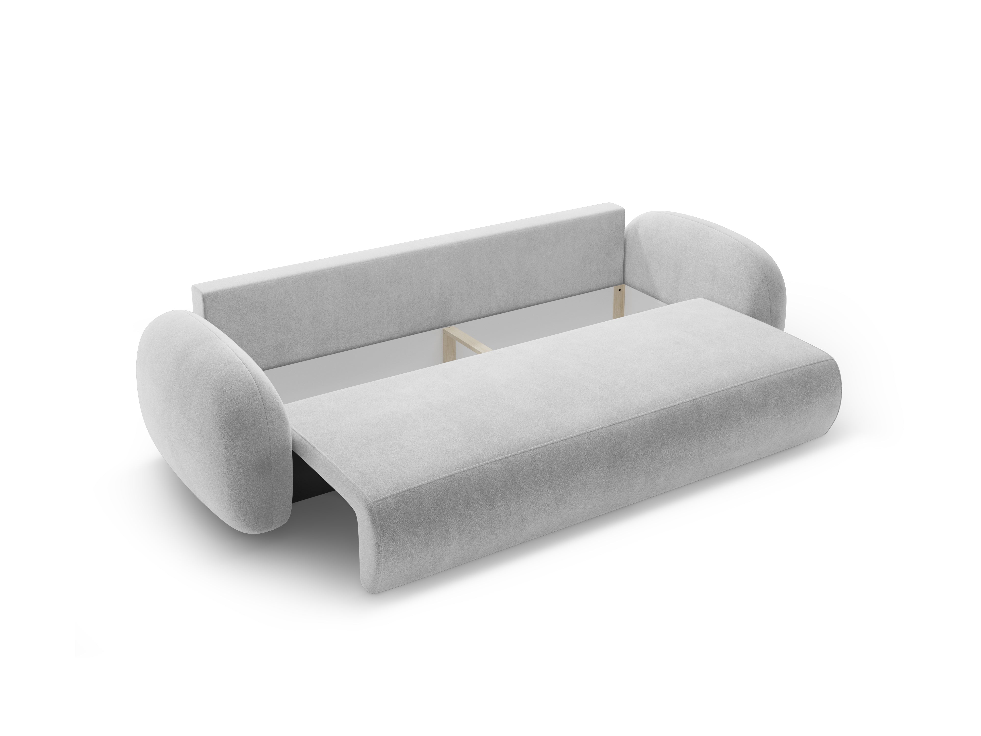 Velvet sofa with sleeping function for 3 people TONALE light gray