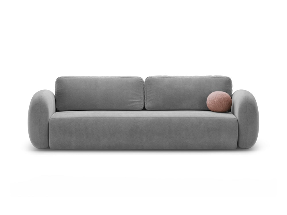 Velvet sofa with sleeping function for 3 people TONALE dark gray