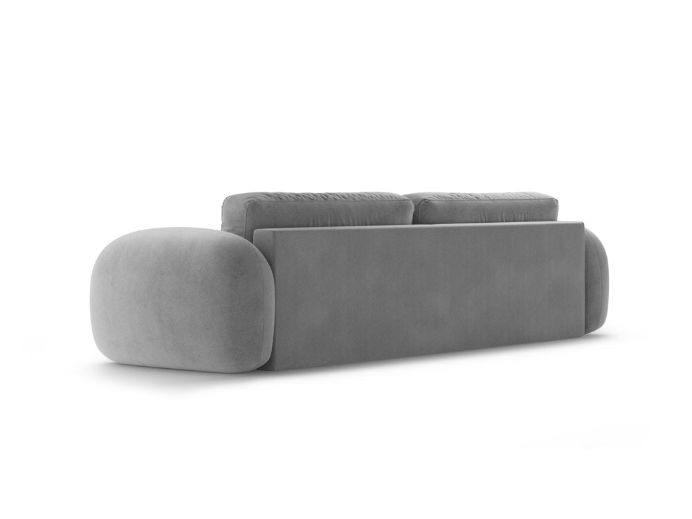 Velvet sofa with sleeping function for 3 people TONALE dark gray