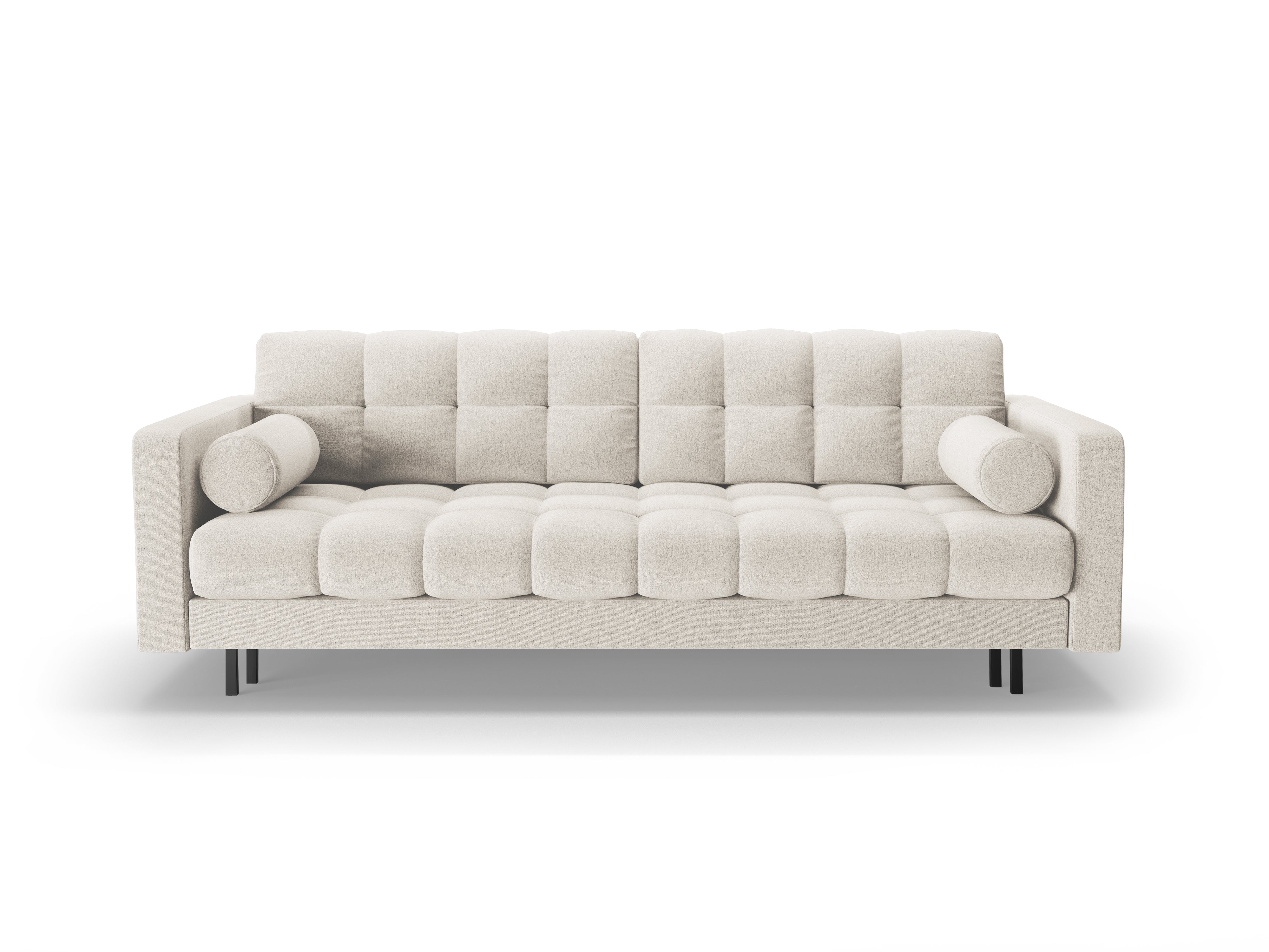 3-seater sofa with sleeping function BALI light beige with black base