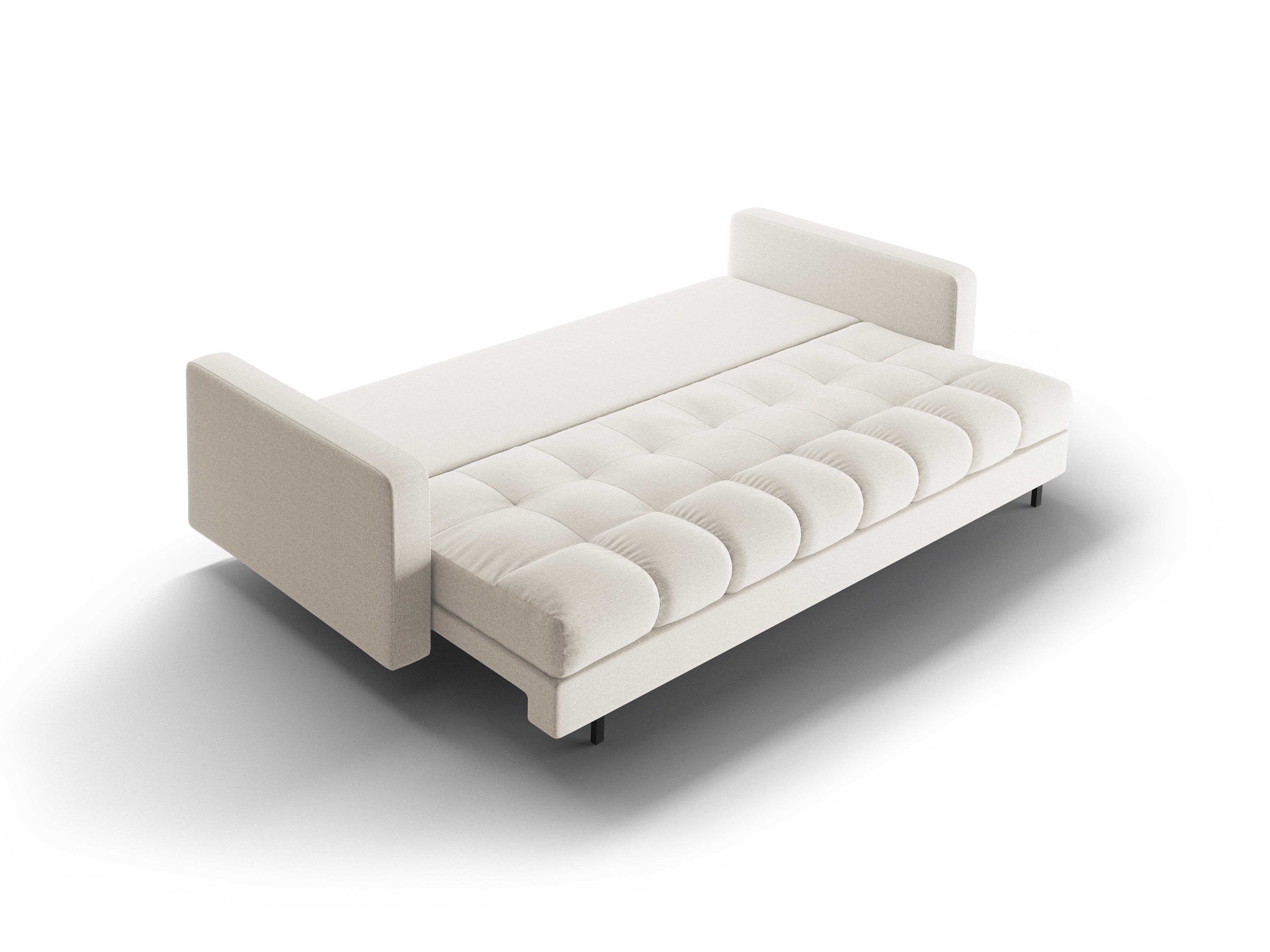 3-seater sofa with sleeping function BALI light beige with black base