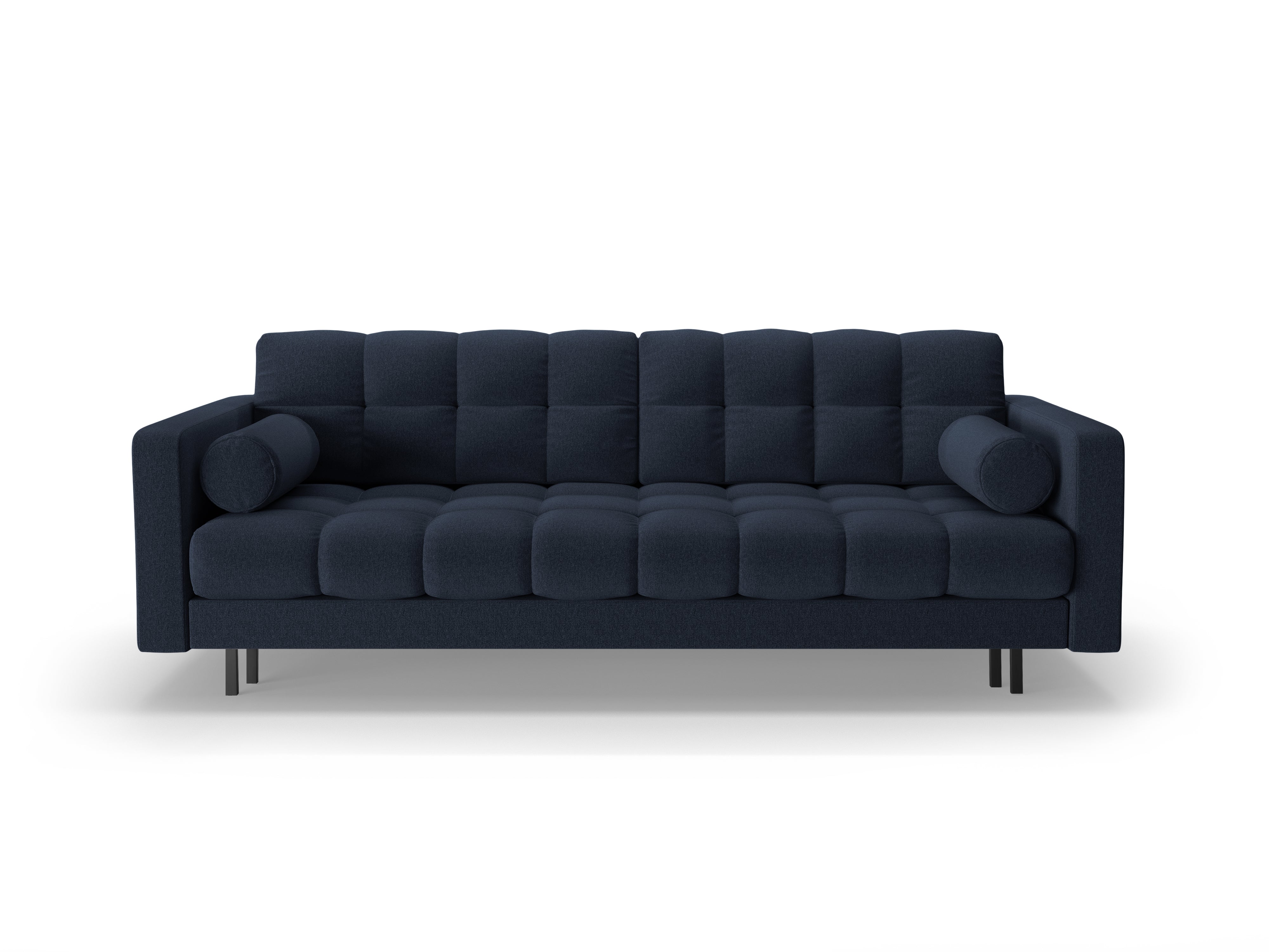 3-Sitzer Sofa mit Schlaffunktion BALI dunkelblau mit schwarzem Fuß