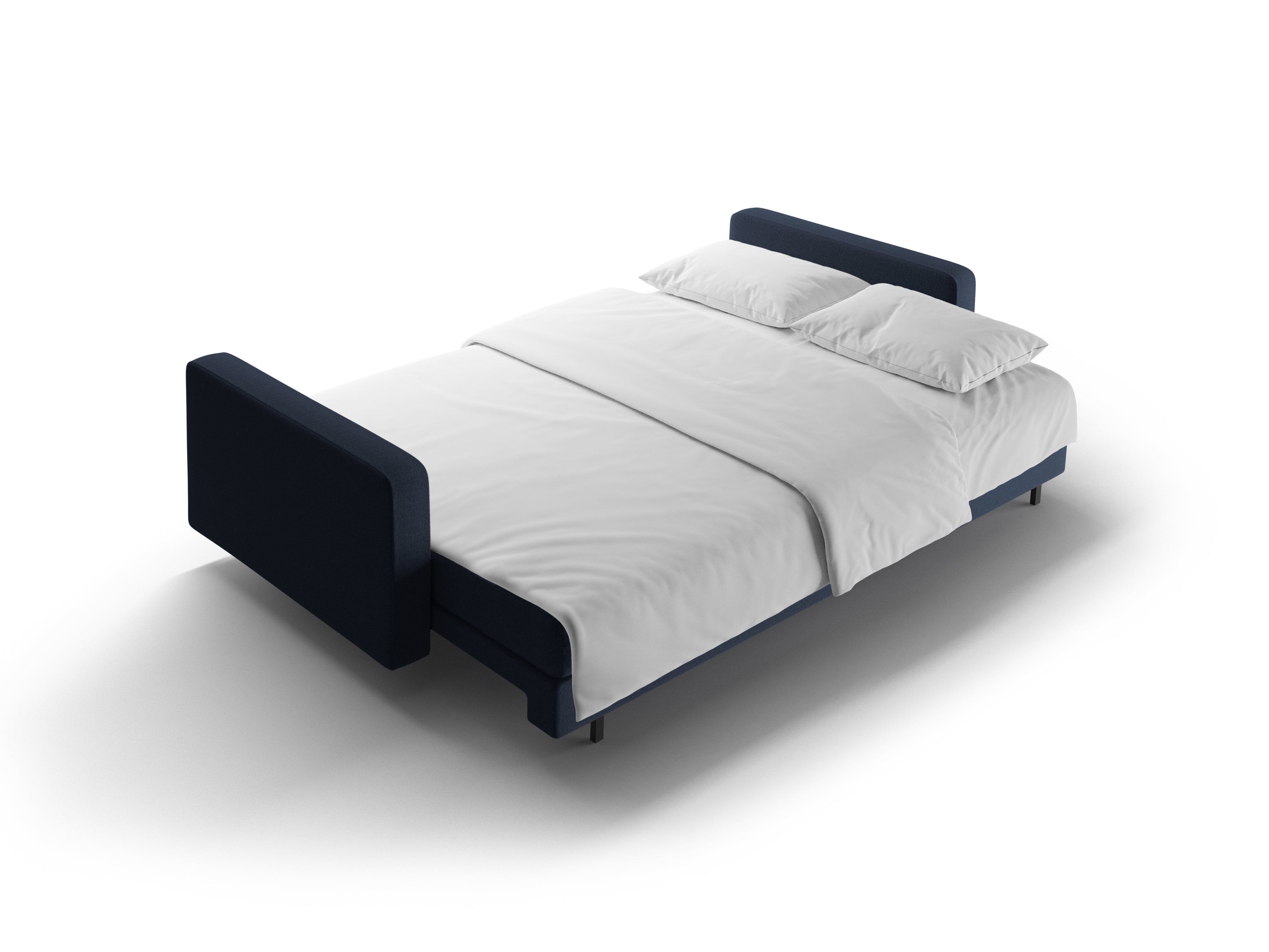 3-Sitzer Sofa mit Schlaffunktion BALI dunkelblau mit schwarzem Fuß
