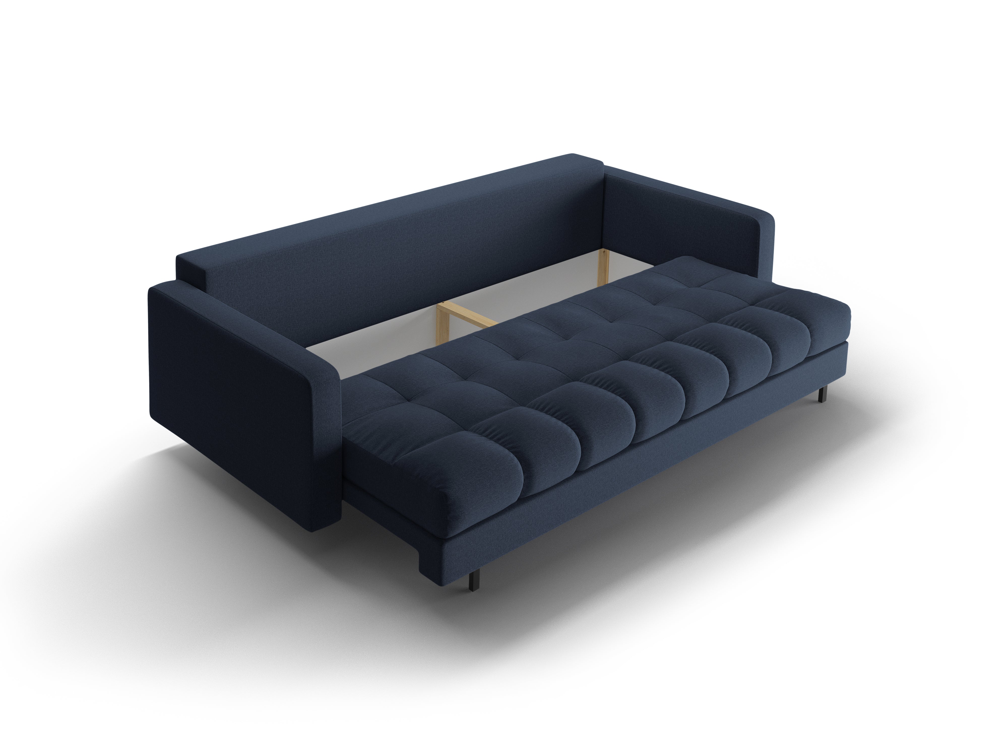 3-Sitzer Sofa mit Schlaffunktion BALI dunkelblau mit schwarzem Fuß