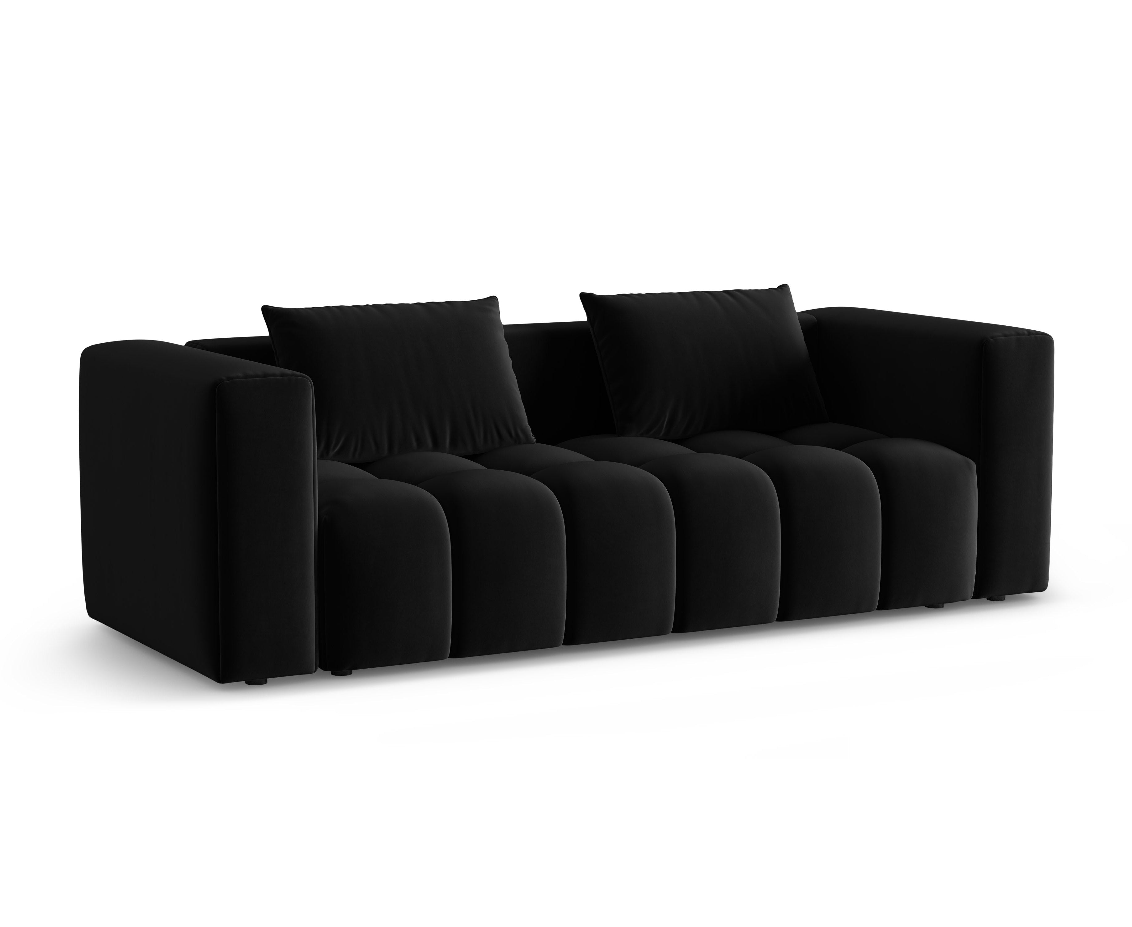 Velvet 3-Seater Sofa with Sleeping Function VERONA Black